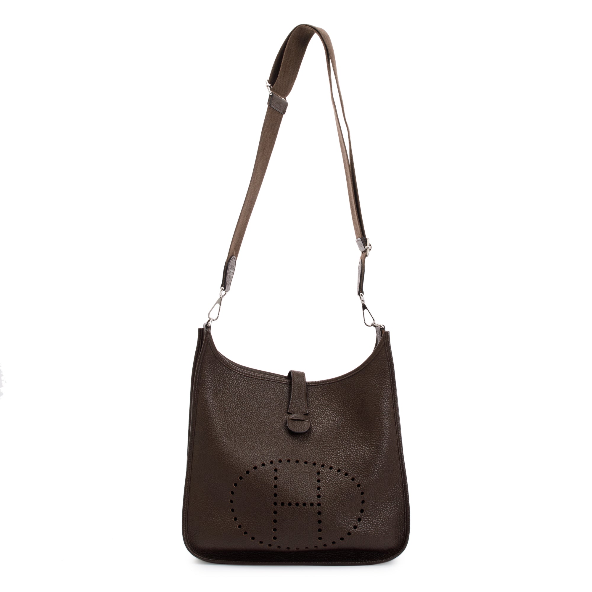 Hermes Chocolat Clemence Evelyne III 33 Bag