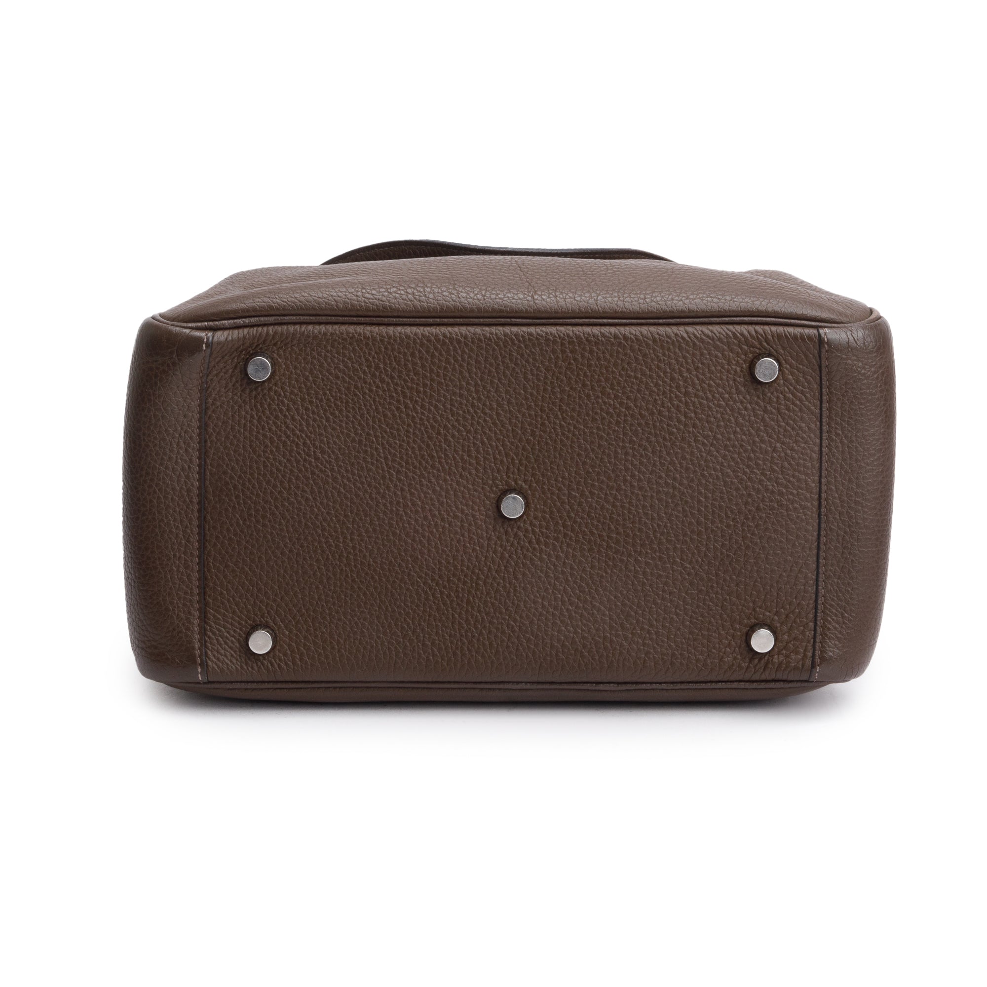 Hermes Chocolat Clemence Leather Lindy 30