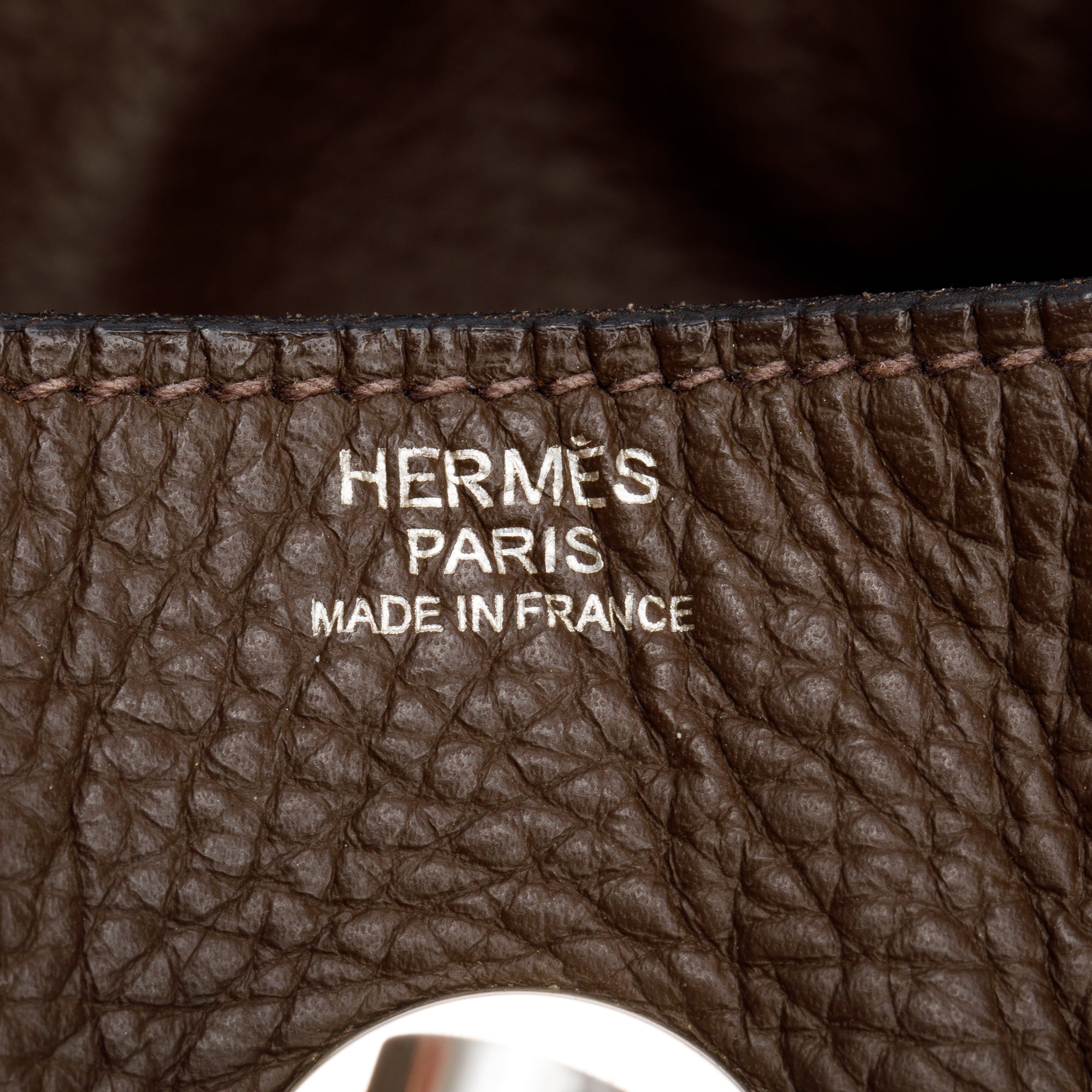 Hermes Chocolat Clemence Leather Lindy 30