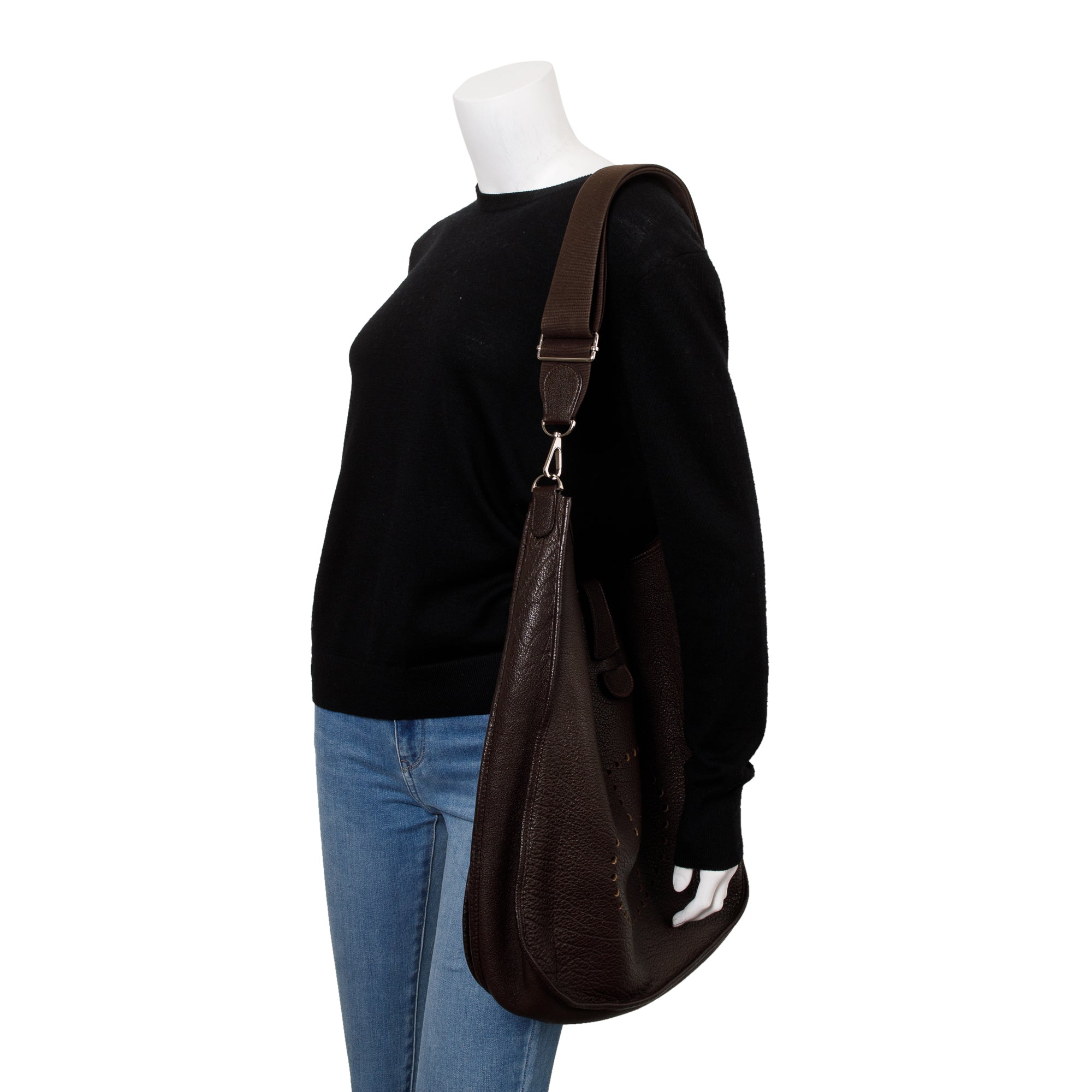 Hermes Chocolat Taurillon Clemence Evelyne III TGM