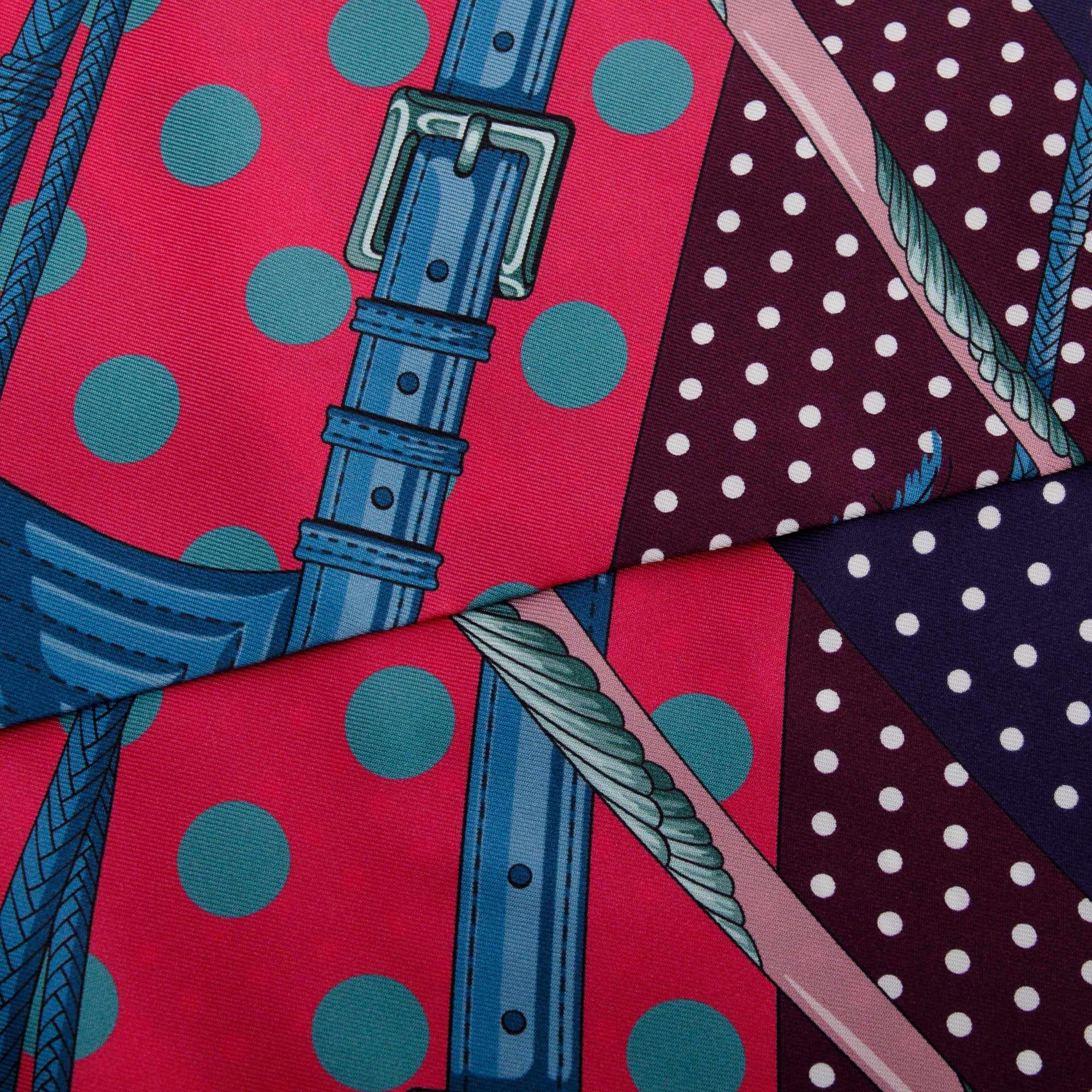 Hermes 'Clic Clac A Pois' Maxi Silk Twilly w/ Box