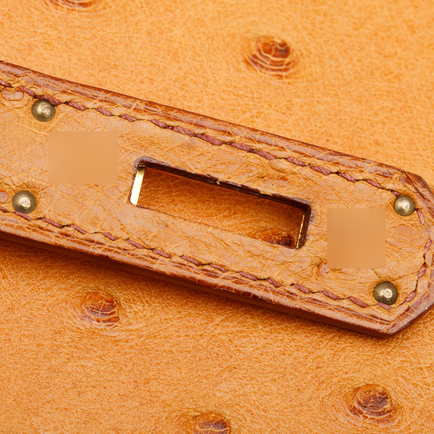 Hermes Cognac Ostrich Kelly Sellier 28 w/ Strap