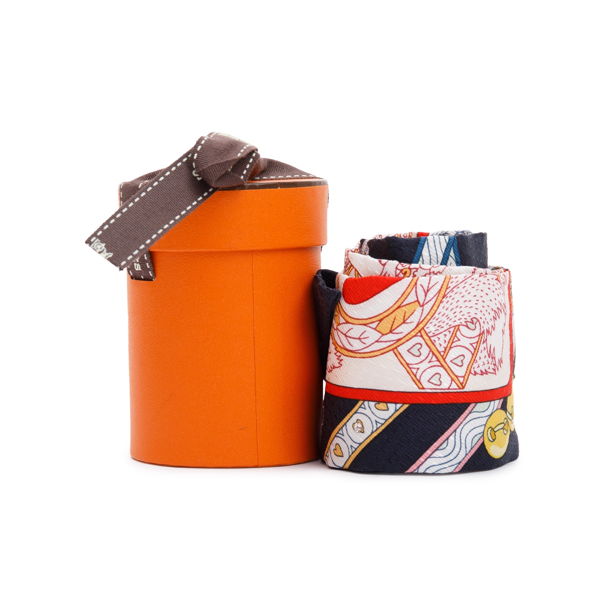 Hermes 'Dame de Coeur' Silk Twilly w/ Box