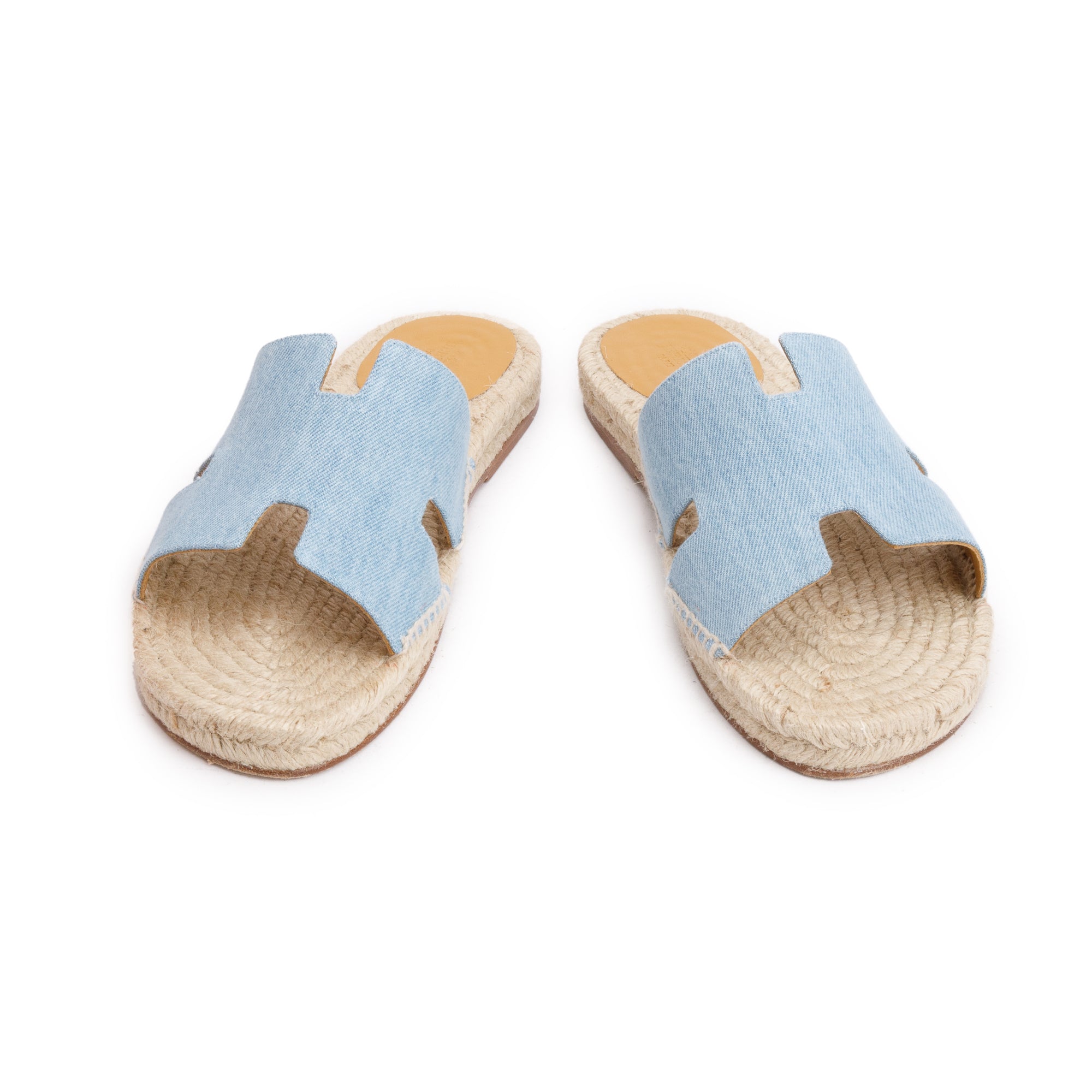 Hermes Denim Men's Antigua Espadrille Sandals, Size 44 w