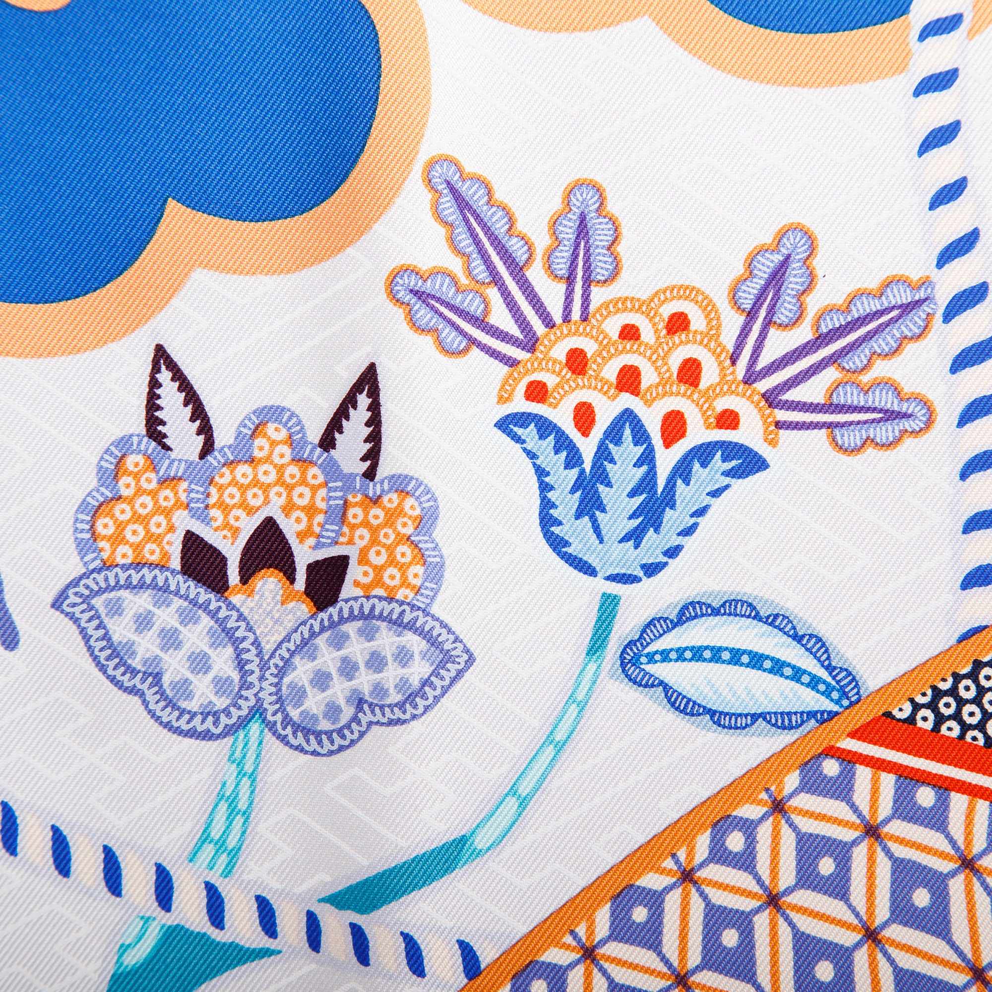 Hermes 'Duo Cosmique' Silk Scarf 90 w/ Box