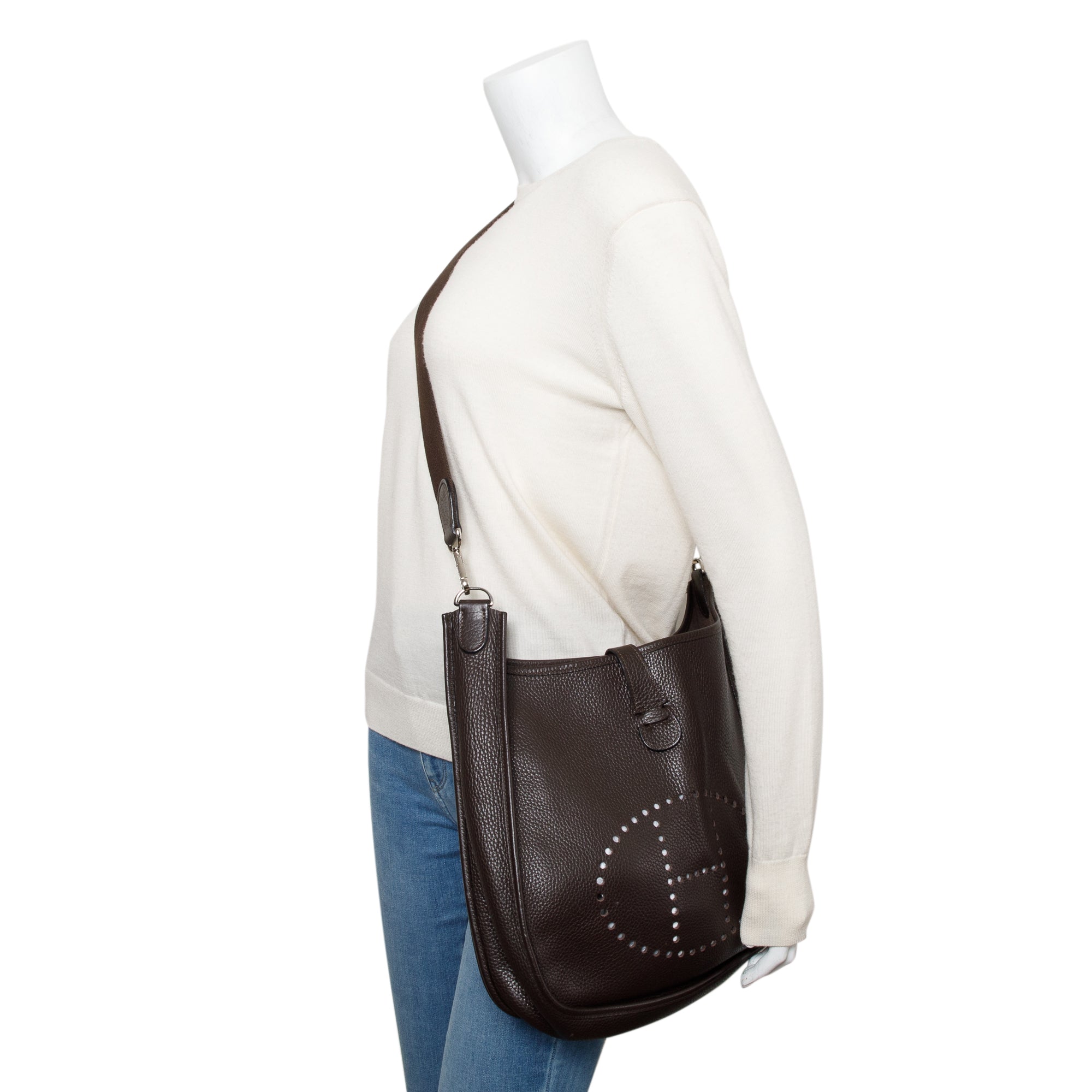 Hermes Ebene Taurillon Clemence Evelyne II 29 Bag