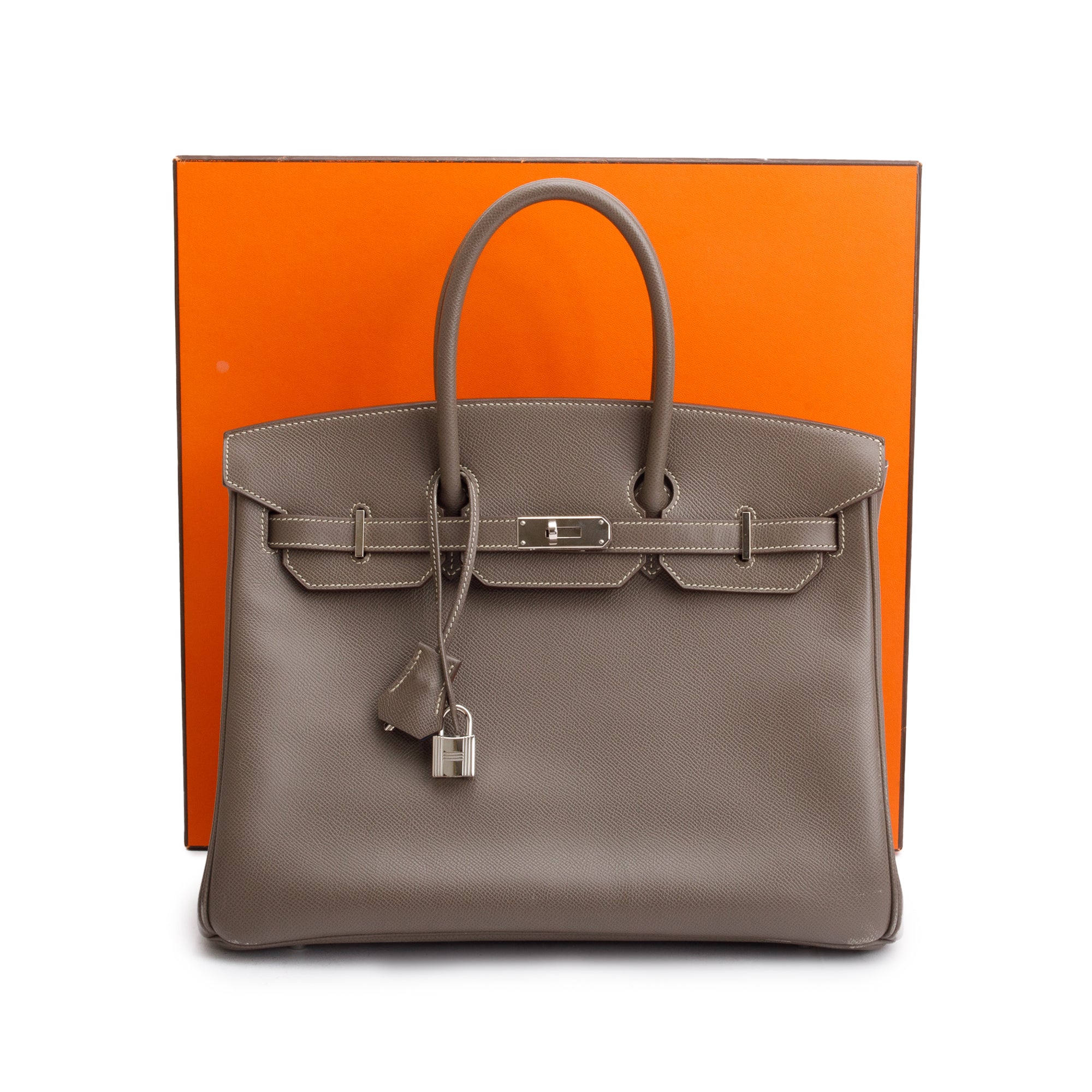 Hermes Etain Epsom Leather Candy Birkin 35 w/ Box & Receipt