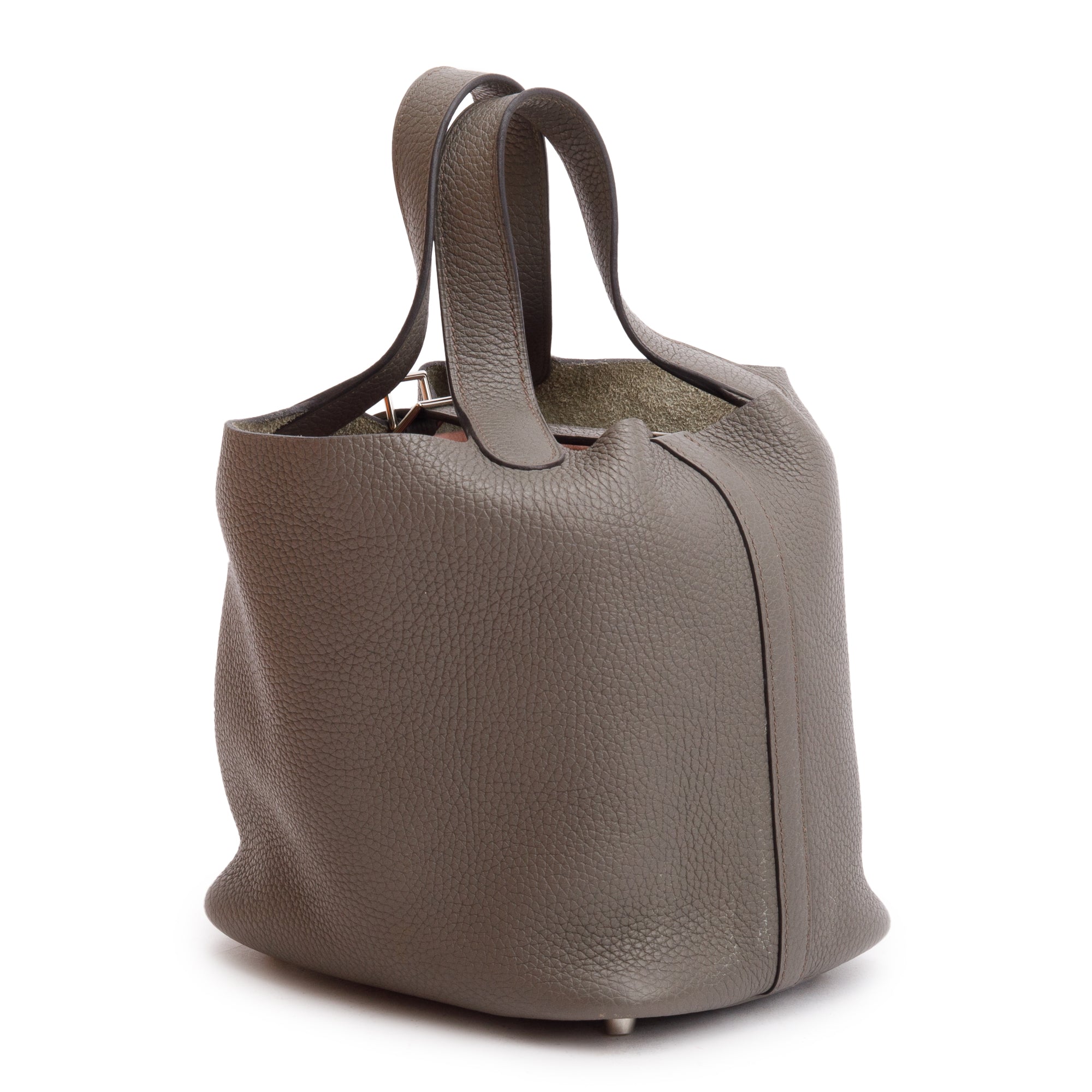 Hermes Etain Taurillon Clemence Picotin Lock 18 w/ Box & Receipt