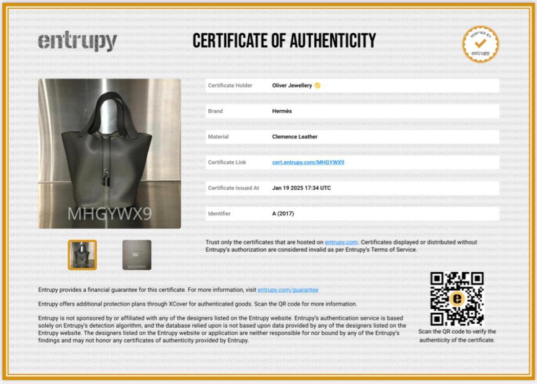 Hermes Etain Taurillon Clemence Picotin Lock 18 w/ Box & Receipt