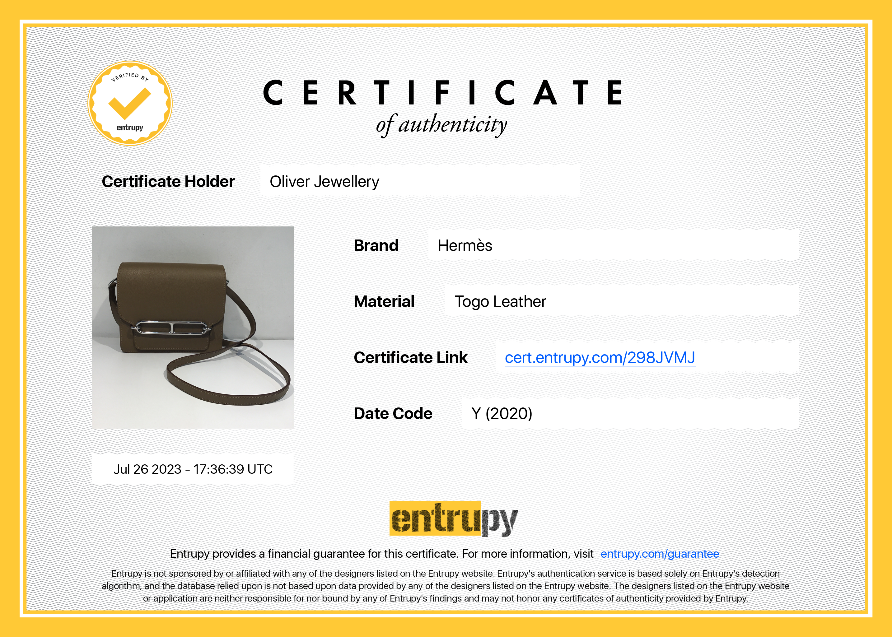 Hermes Etoupe Evercolor Mini Sac Roulis 18