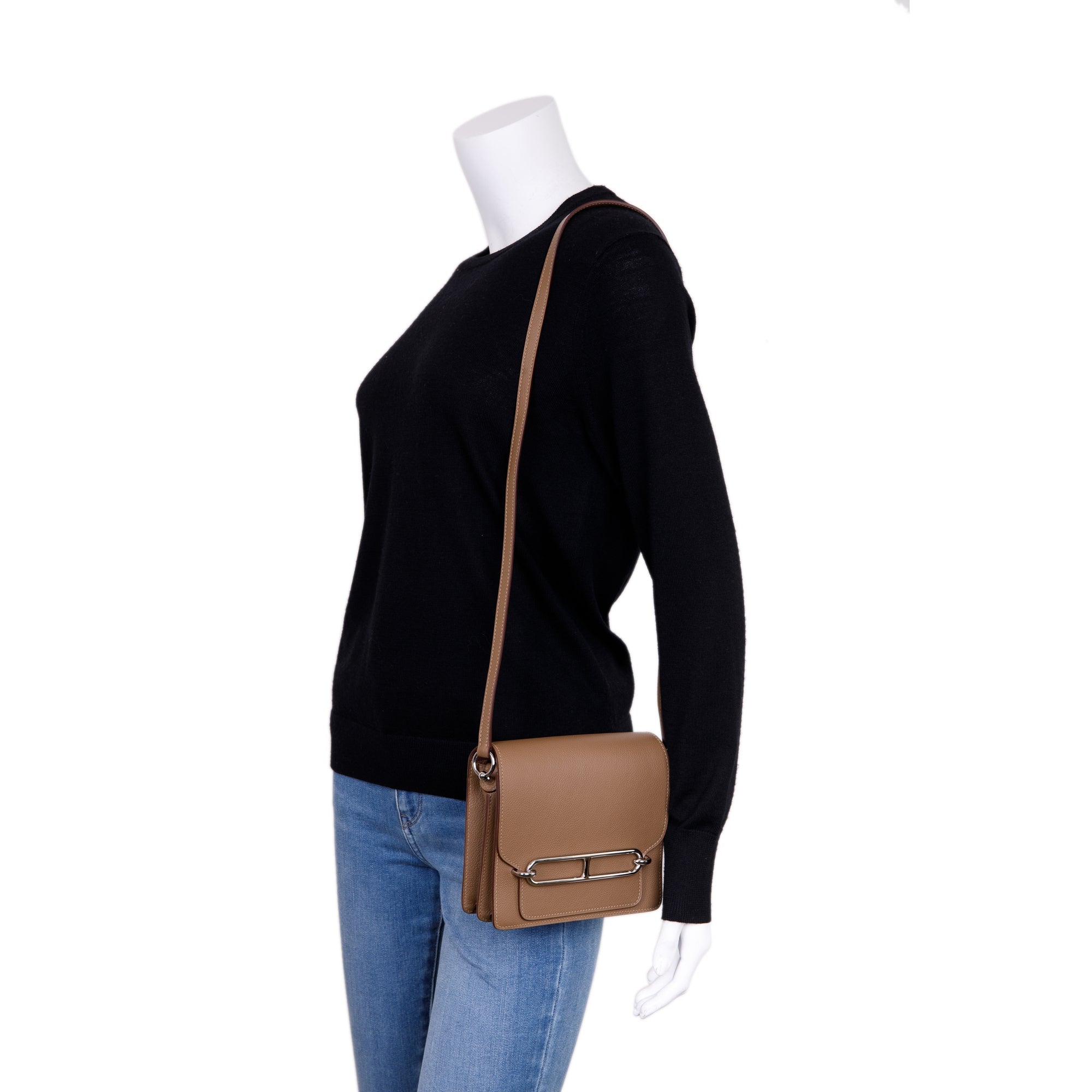 Hermes Etoupe Evercolor Mini Sac Roulis 18