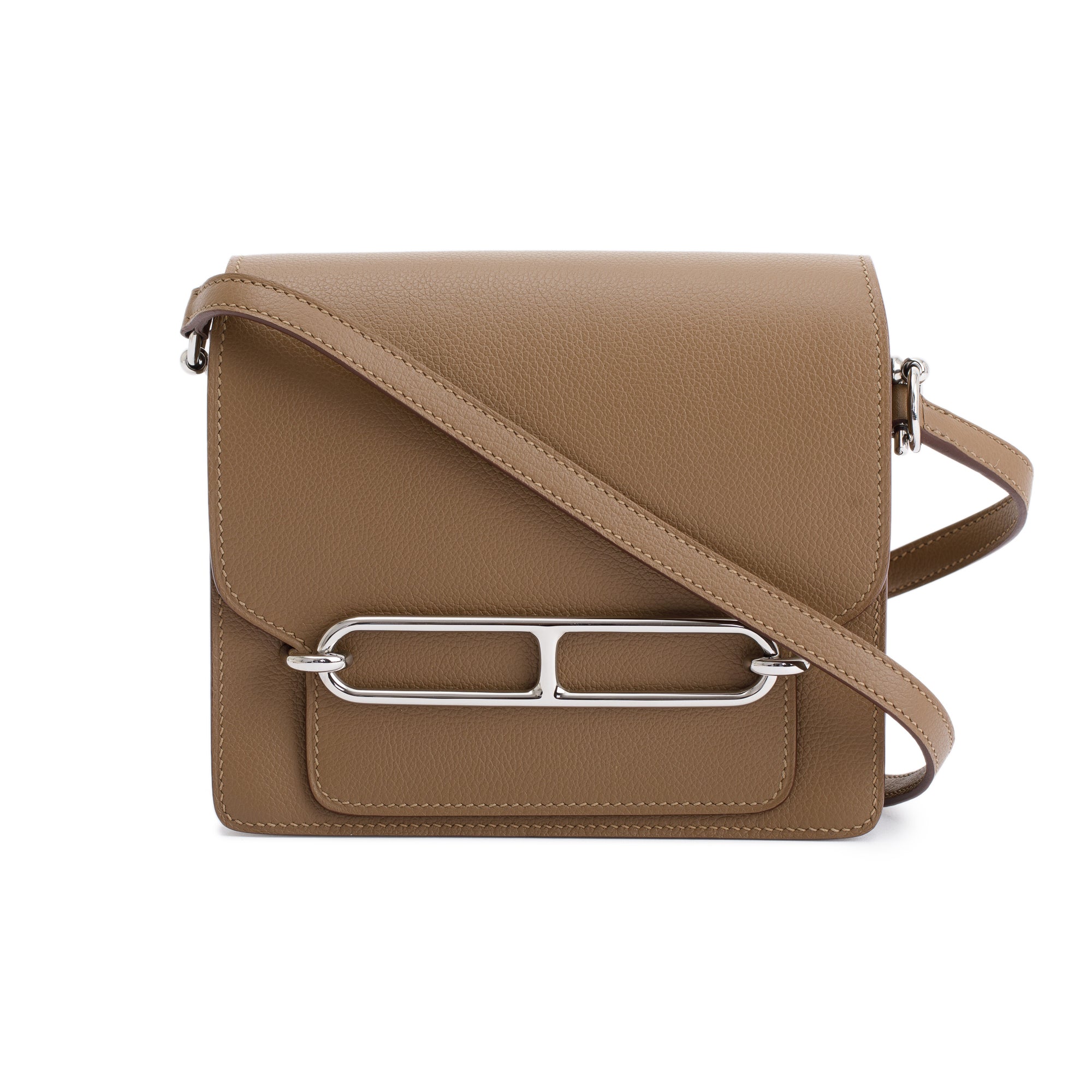 Hermes Etoupe Evercolor Mini Sac Roulis 18