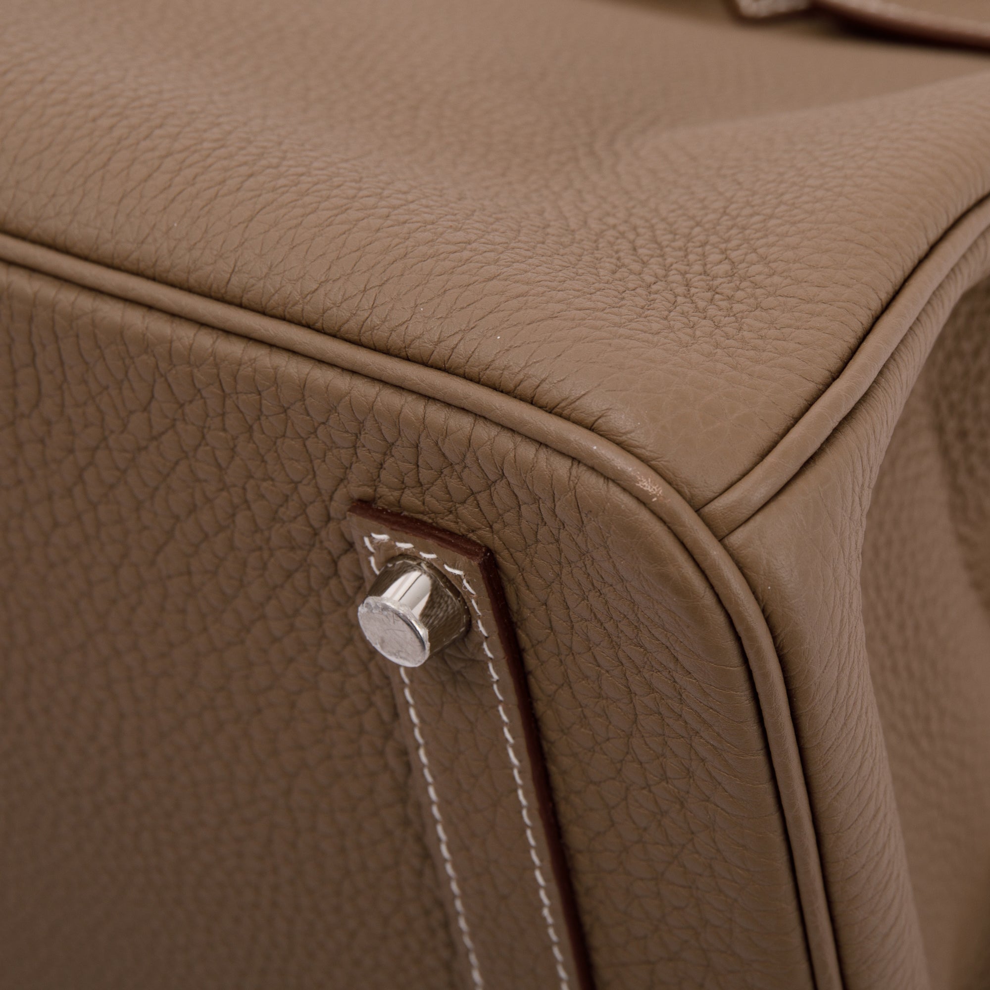 Hermes Etoupe Grey Clemence Birkin 35