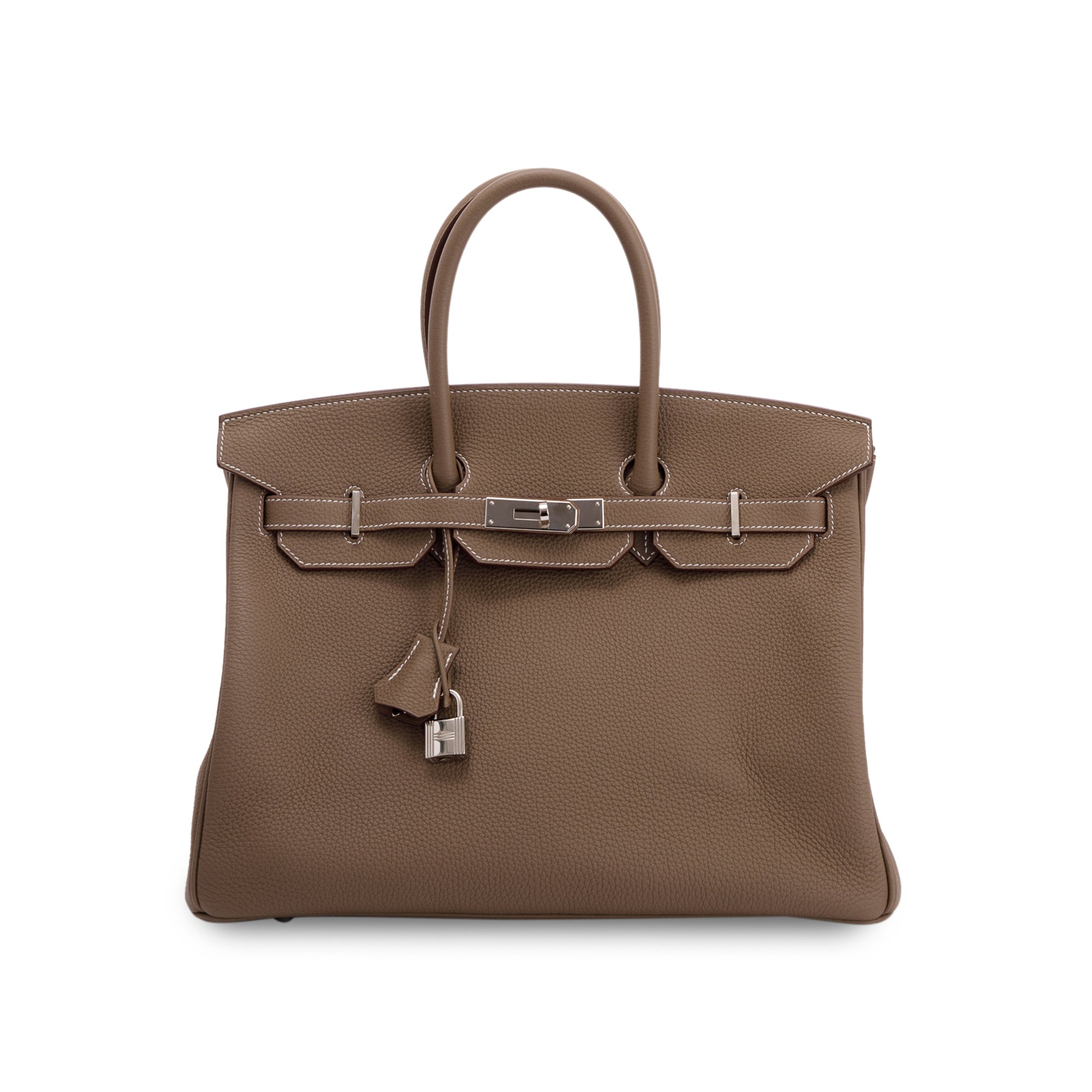 Hermes Etoupe Grey Clemence Birkin 35