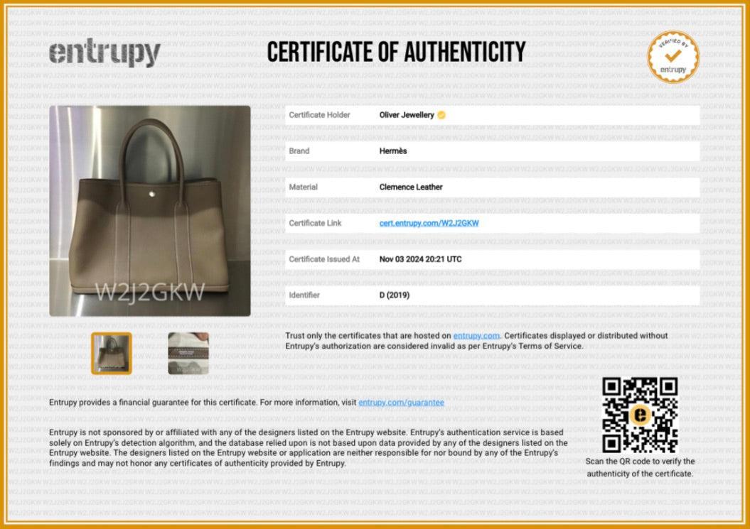 Hermes Etoupe Negonda Leather Garden Party 36