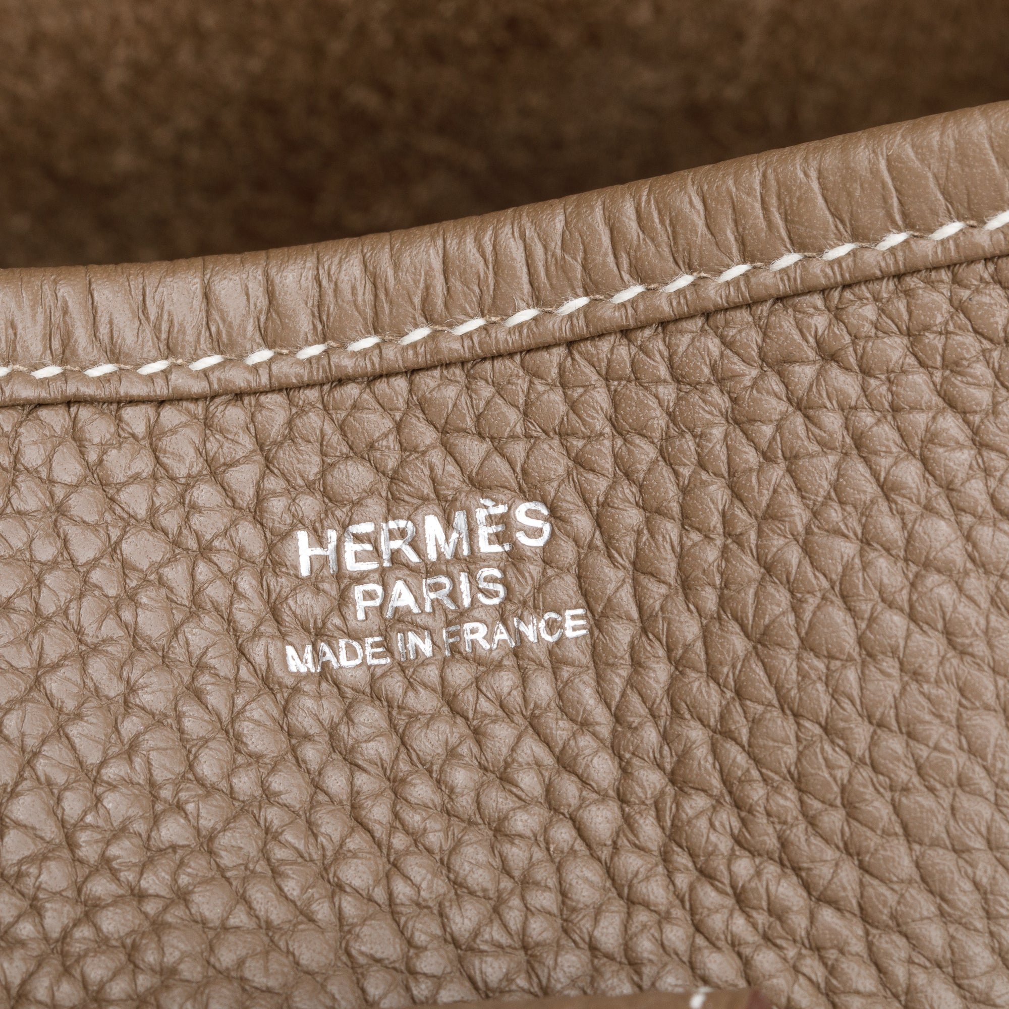Hermes Etoupe Taurillon Clemence Evelyne III 29 Bag