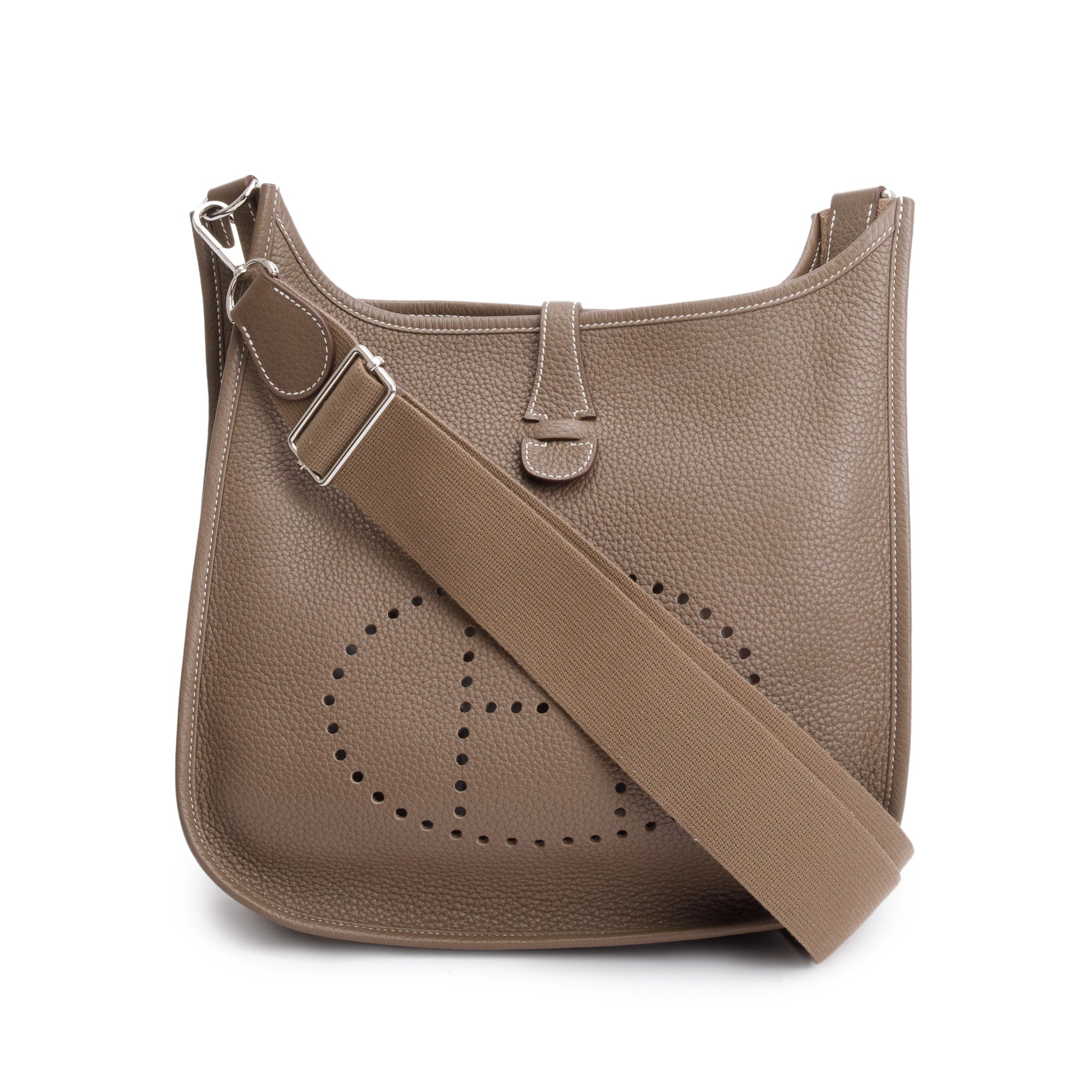 Hermes Etoupe Taurillon Clemence Evelyne III 29 Bag