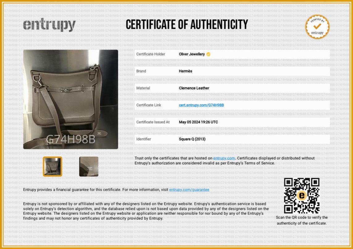 Hermes Etoupe Taurillon Clemence Leather Jypsiere 28