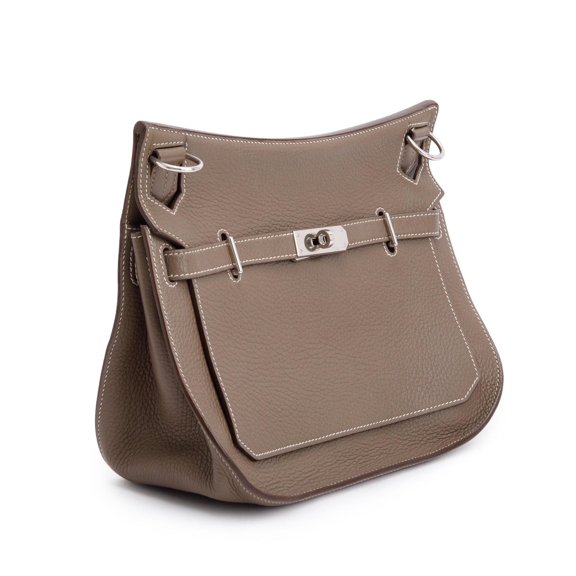 Hermes Etoupe Taurillon Clemence Leather Jypsiere 28