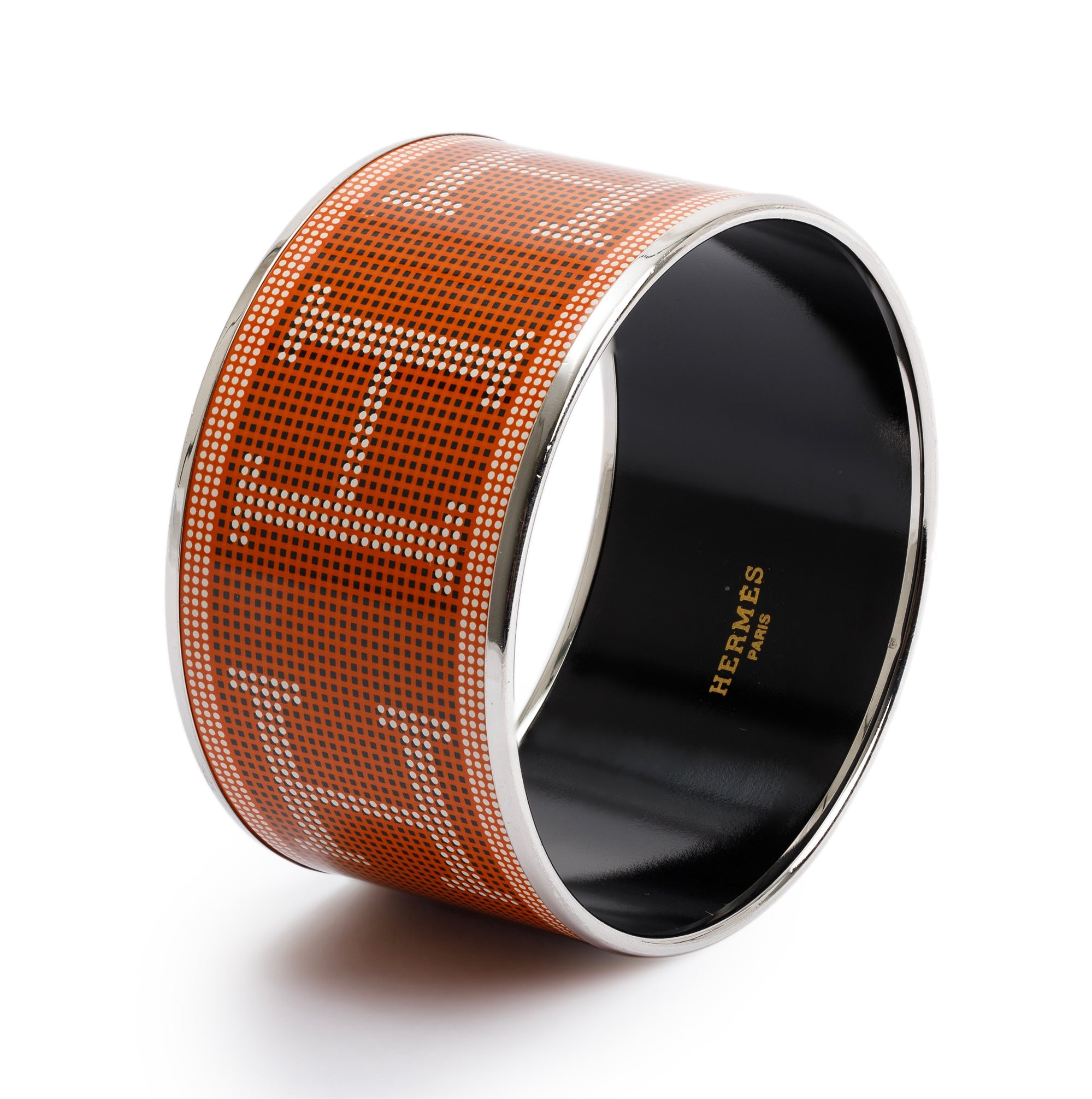 Hermes Extra Wide Enamel Bangle Bracelet