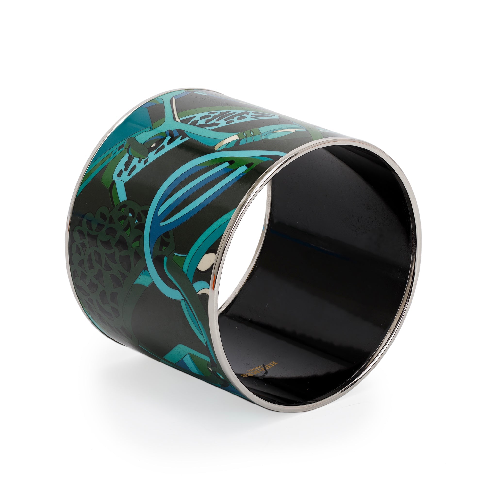 Hermes Extra Wide Enamel Bangle Bracelet w/ Box