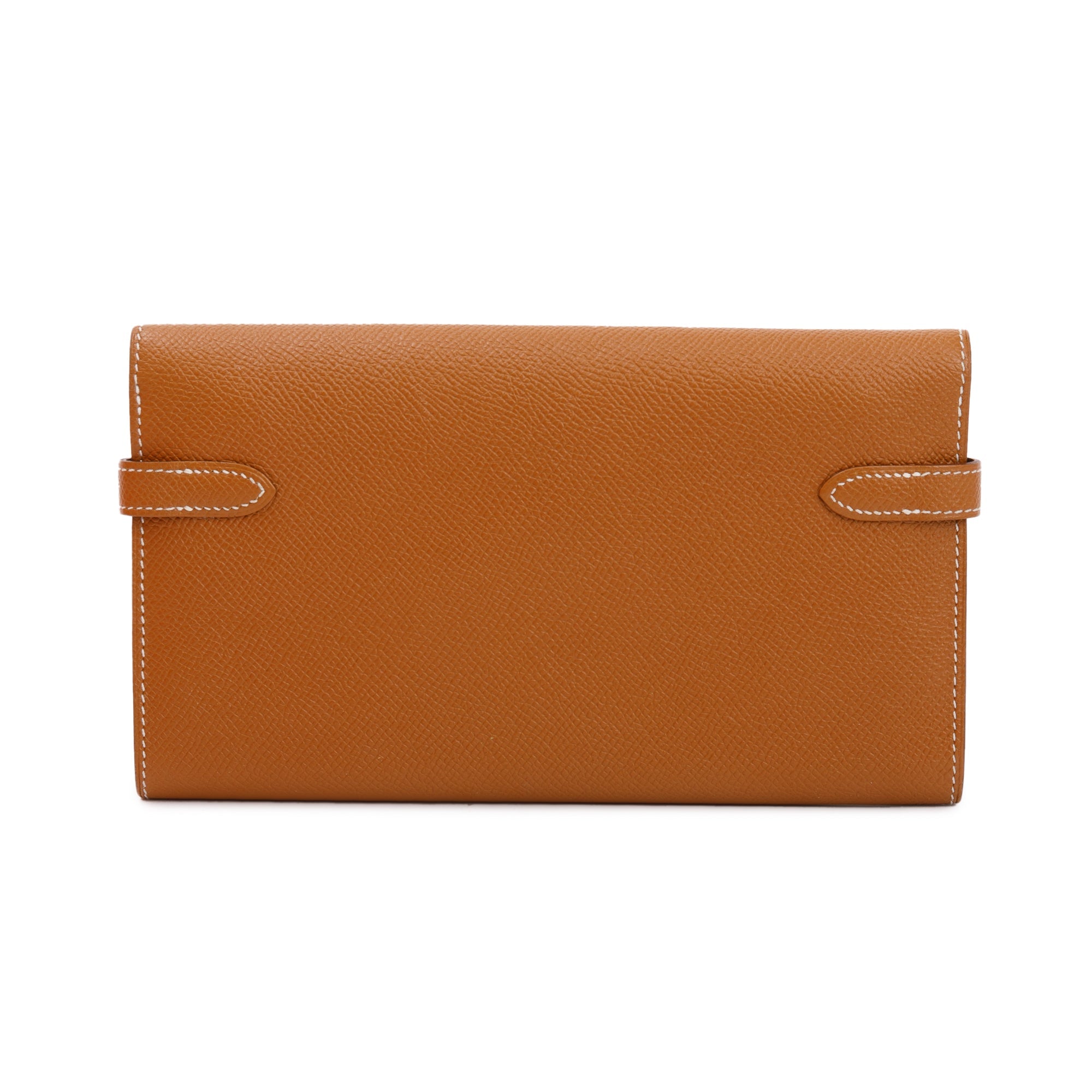 Hermes Gold Epsom Leather Classic Kelly Longue Wallet w/ Box