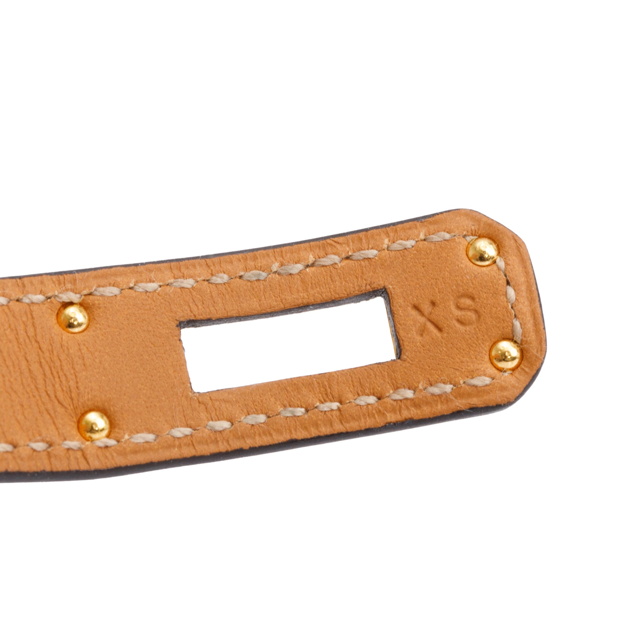 Hermes Gold Plated Blue Swift Calfskin Kelly Double Tour Bracelet, Size XS