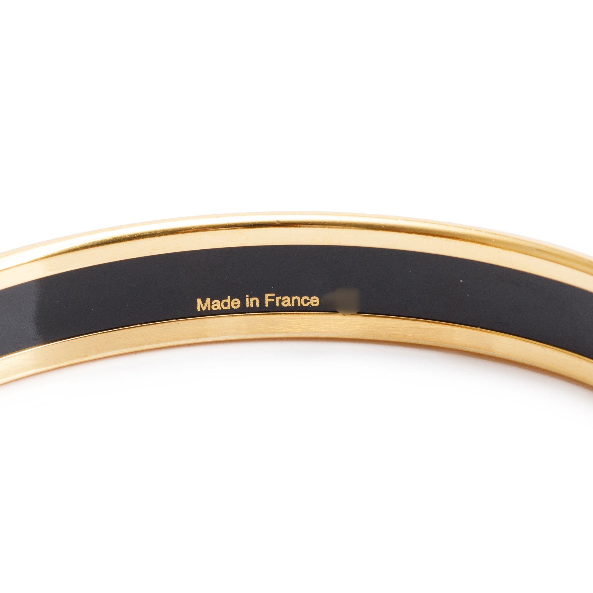Hermes Gold-Plated 'Clous en Trompe l'Oeil' Enamel Narrow Bangle