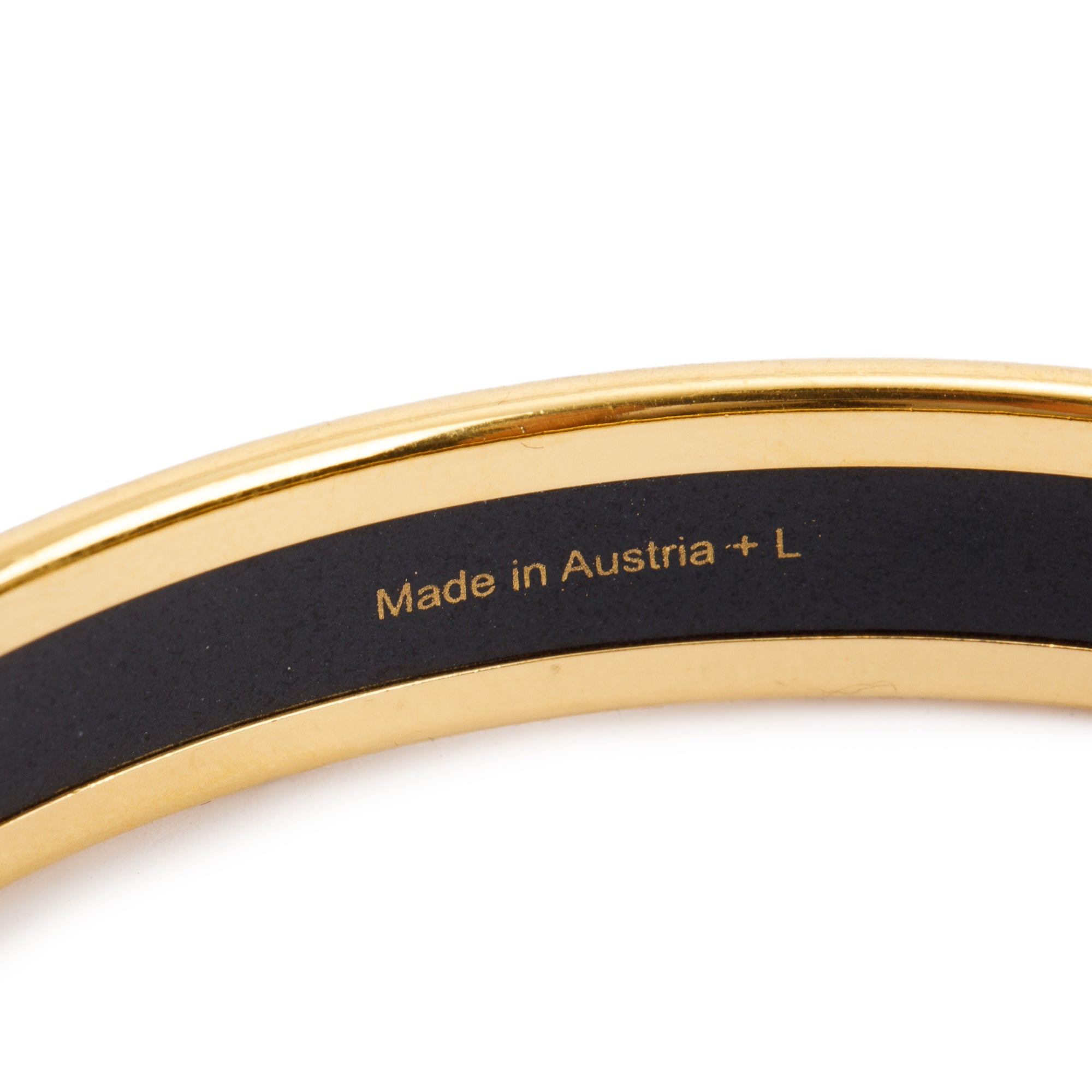 Hermes Gold-Plated Enamel Narrow Bangle