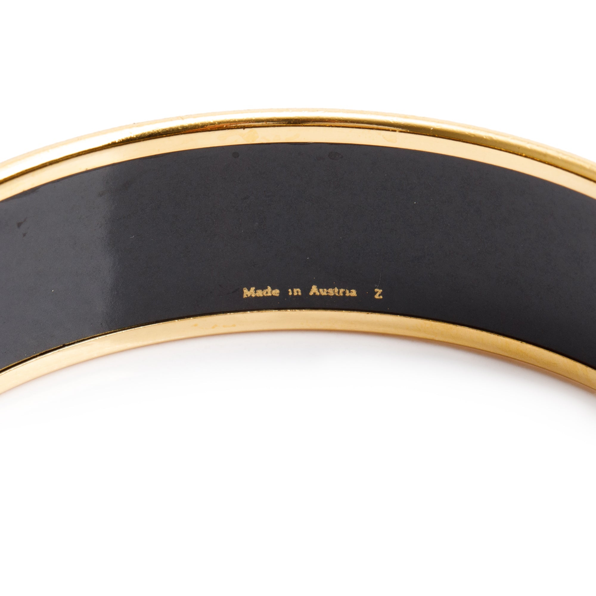 Hermes Gold-Plated Enamel Wide Bangle
