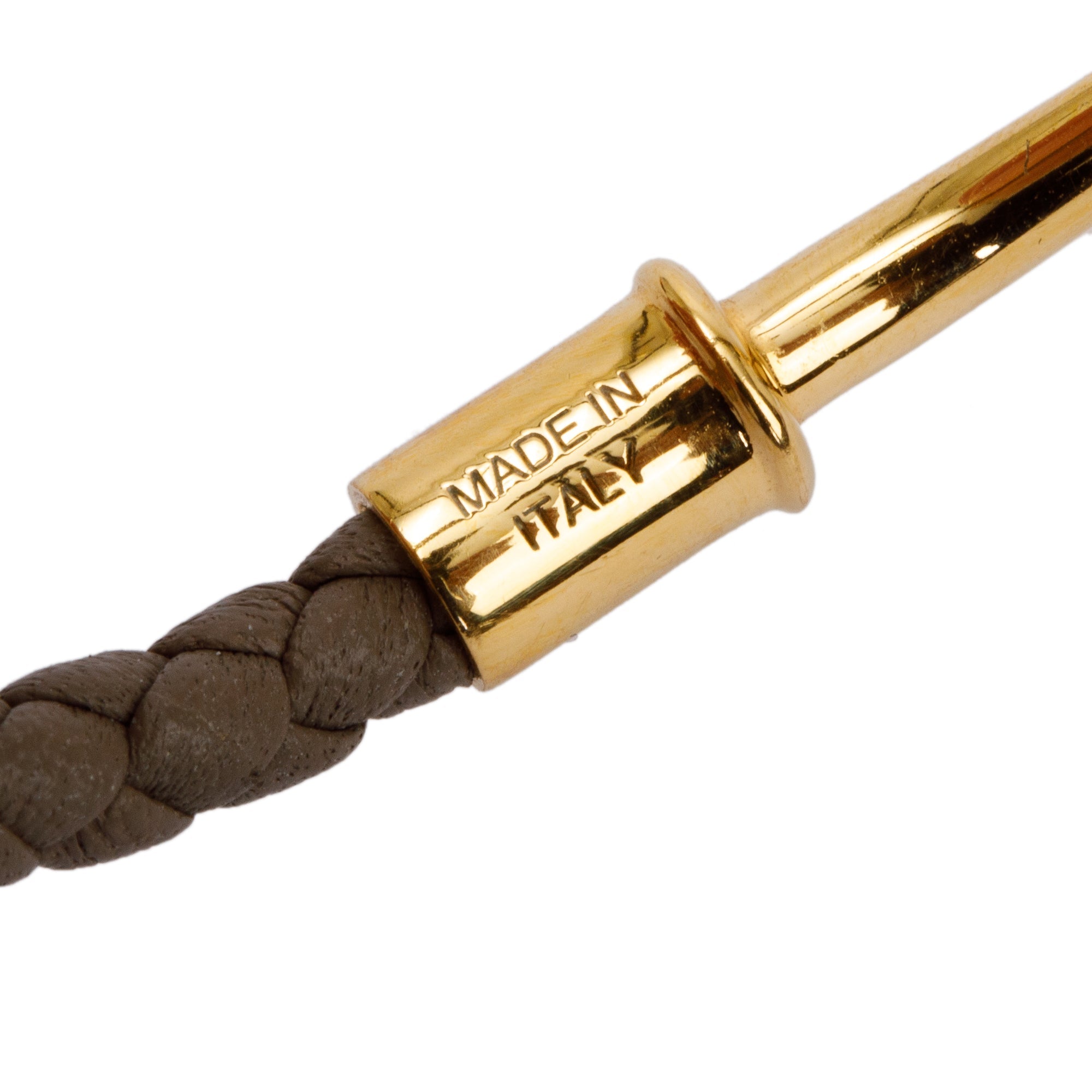 Hermes Gold Plated Etoupe Swift Calfskin Leather Jumbo Bracelet