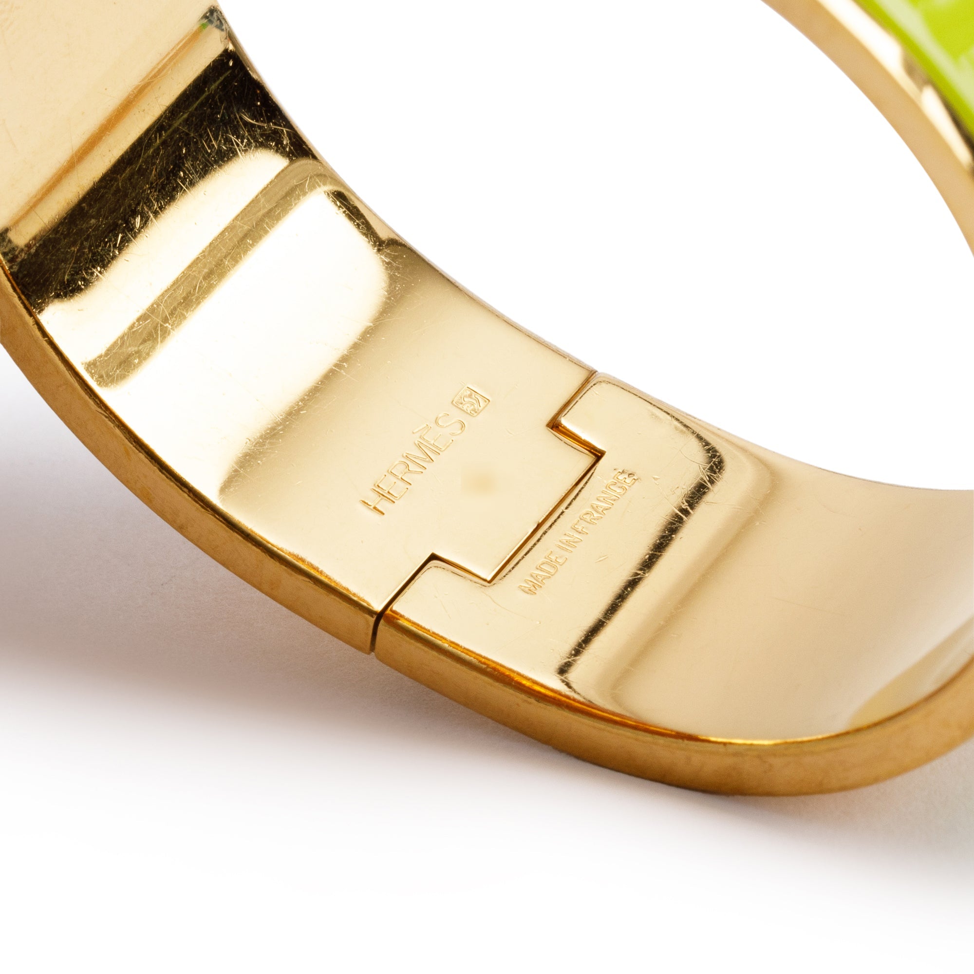 Hermes Gold-Plated Jaune Tennis Enamel Clic Clac H Bracelet