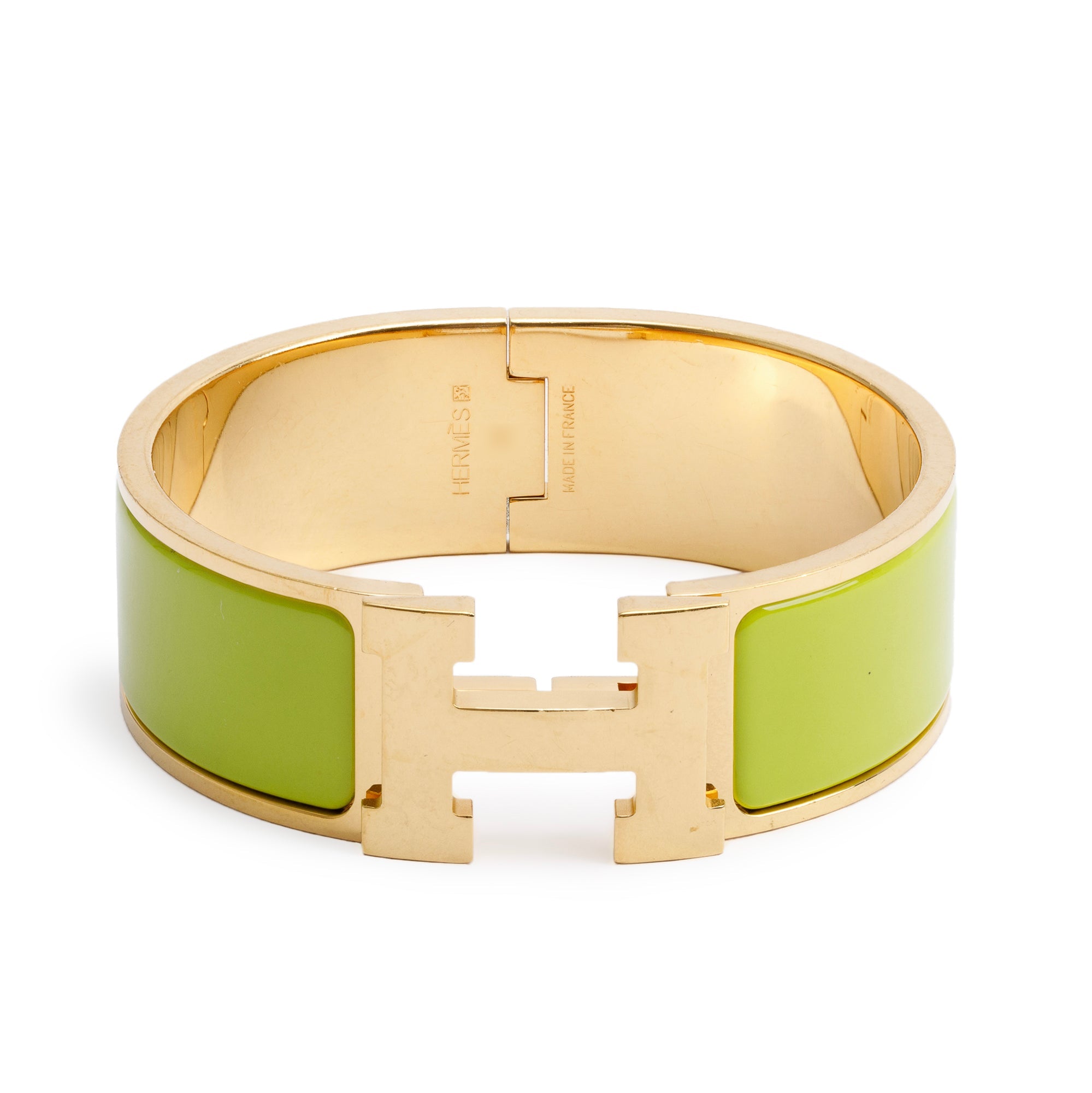 Hermes Gold-Plated Jaune Tennis Enamel Clic Clac H Bracelet