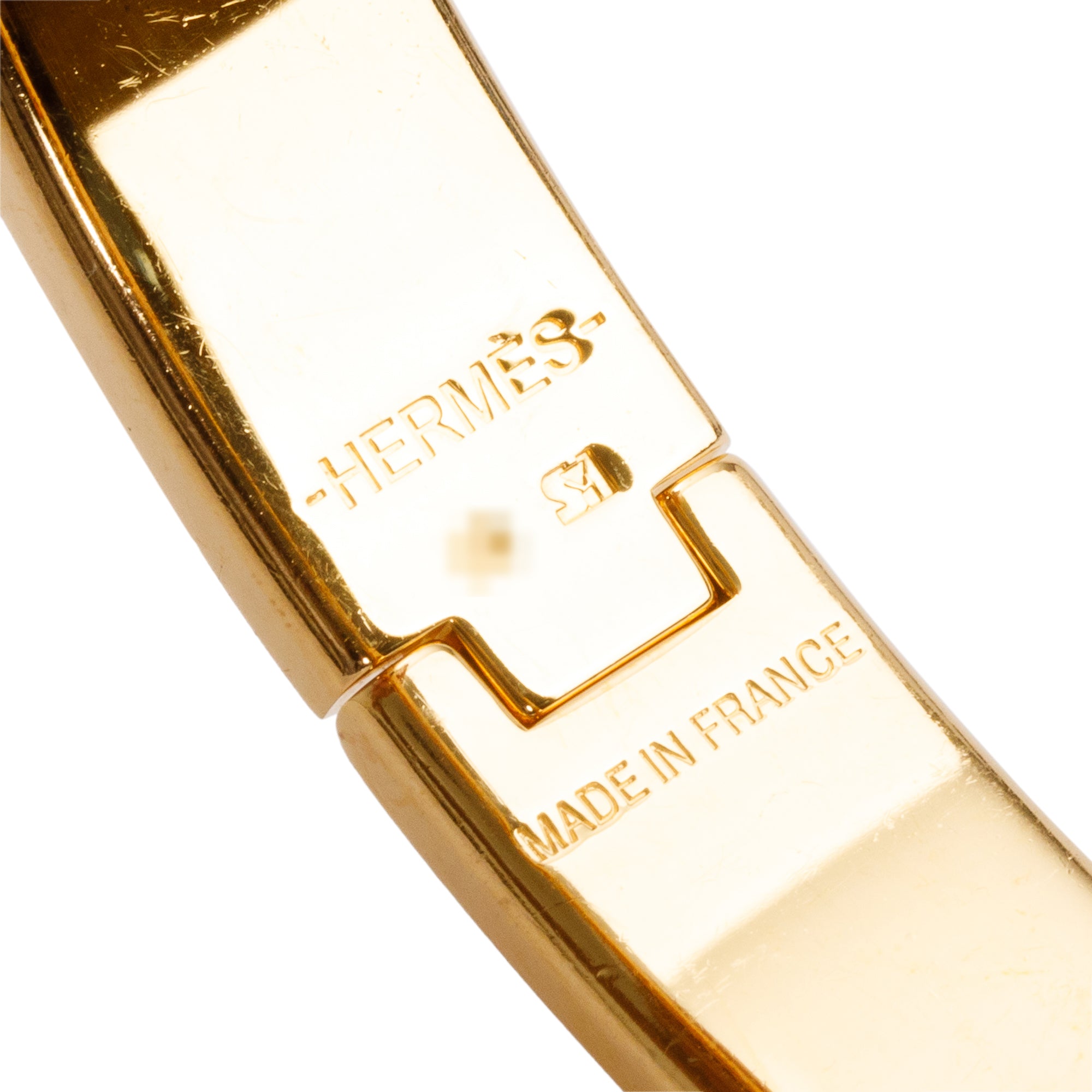 Hermes Gold-Plated Marron Glace Enamel 12 MM Clic H Bracelet