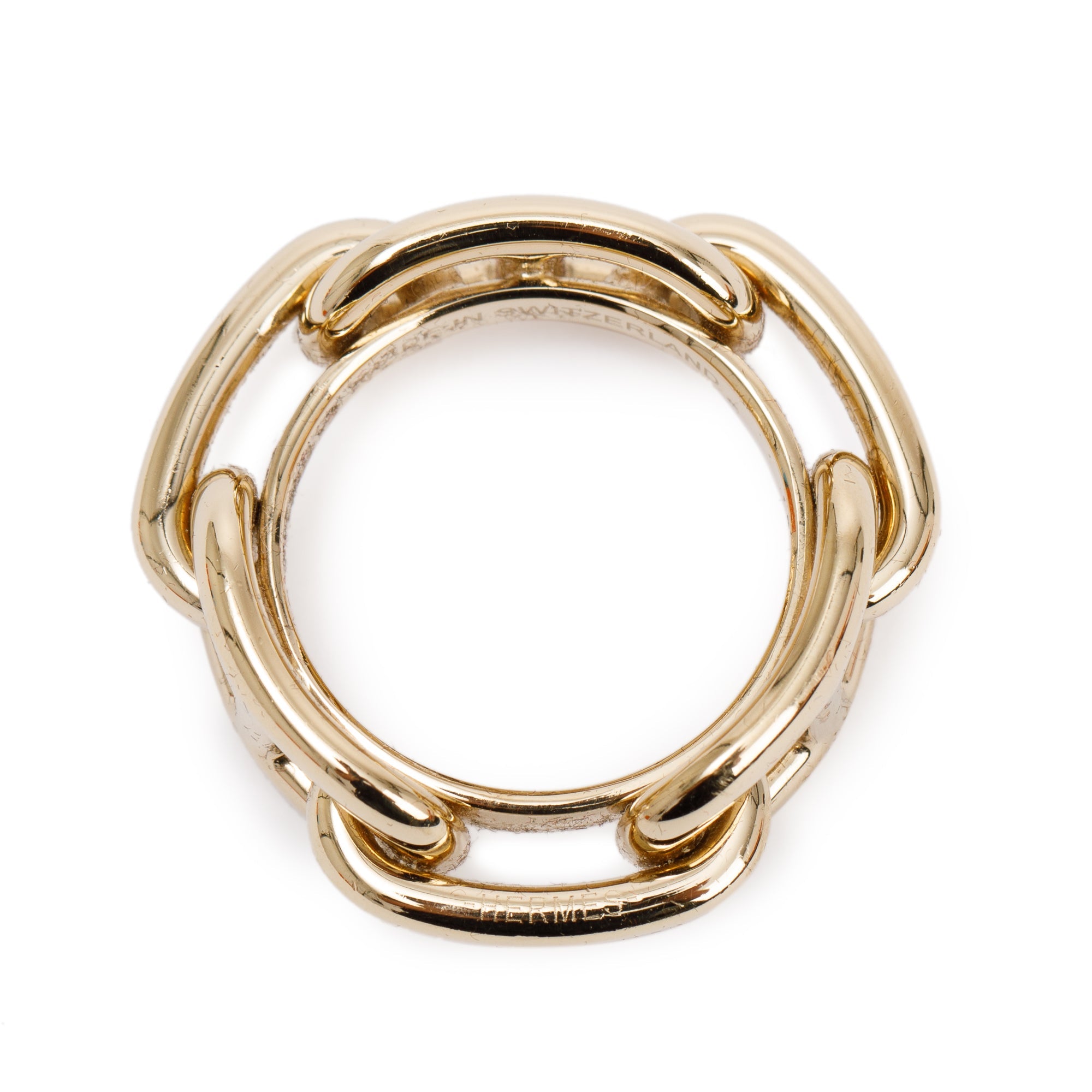 Hermes Gold-Plated Metal Regate Scarf Ring w/ Box