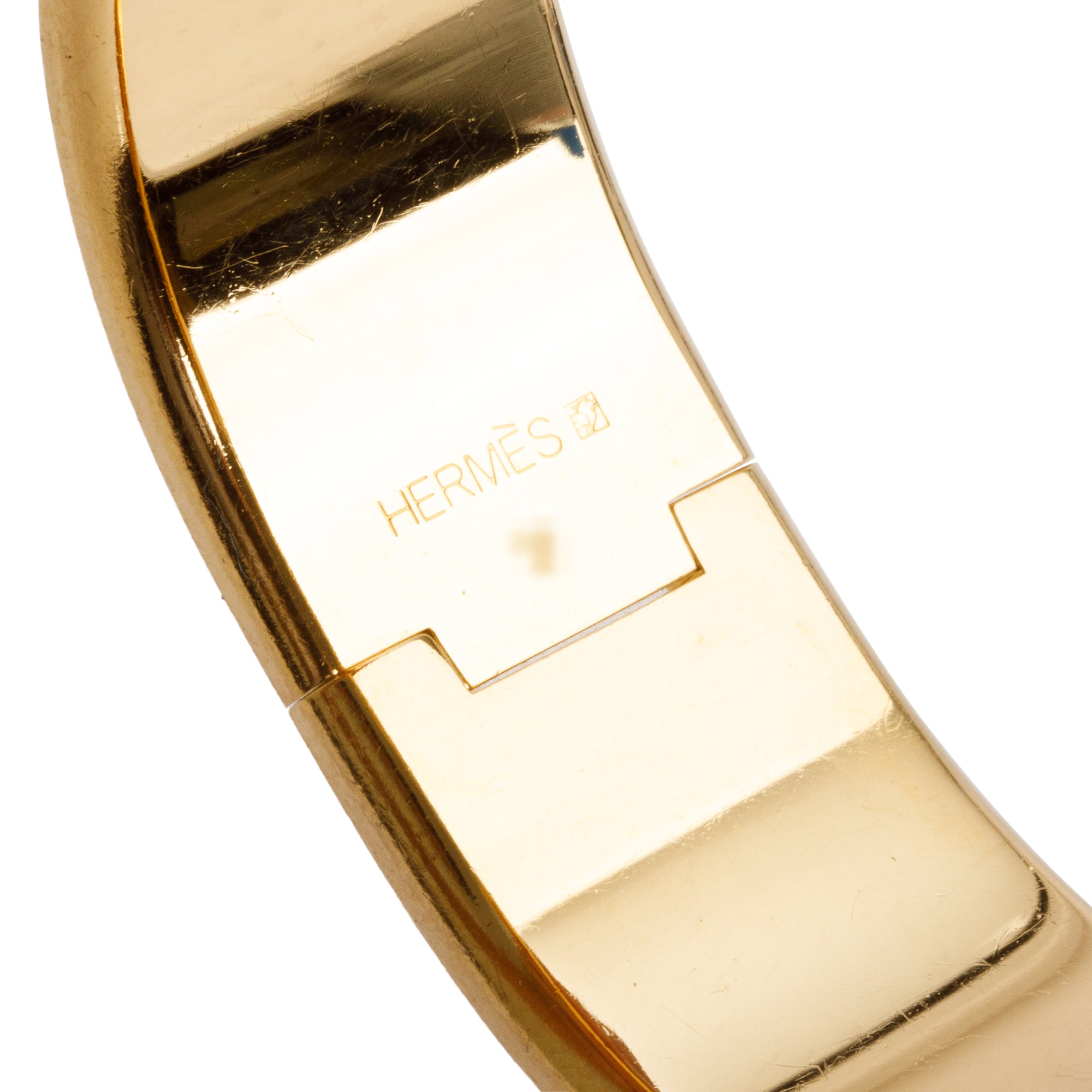 Hermes Gold-Plated Orange Enamel Clic Clac H Bracelet