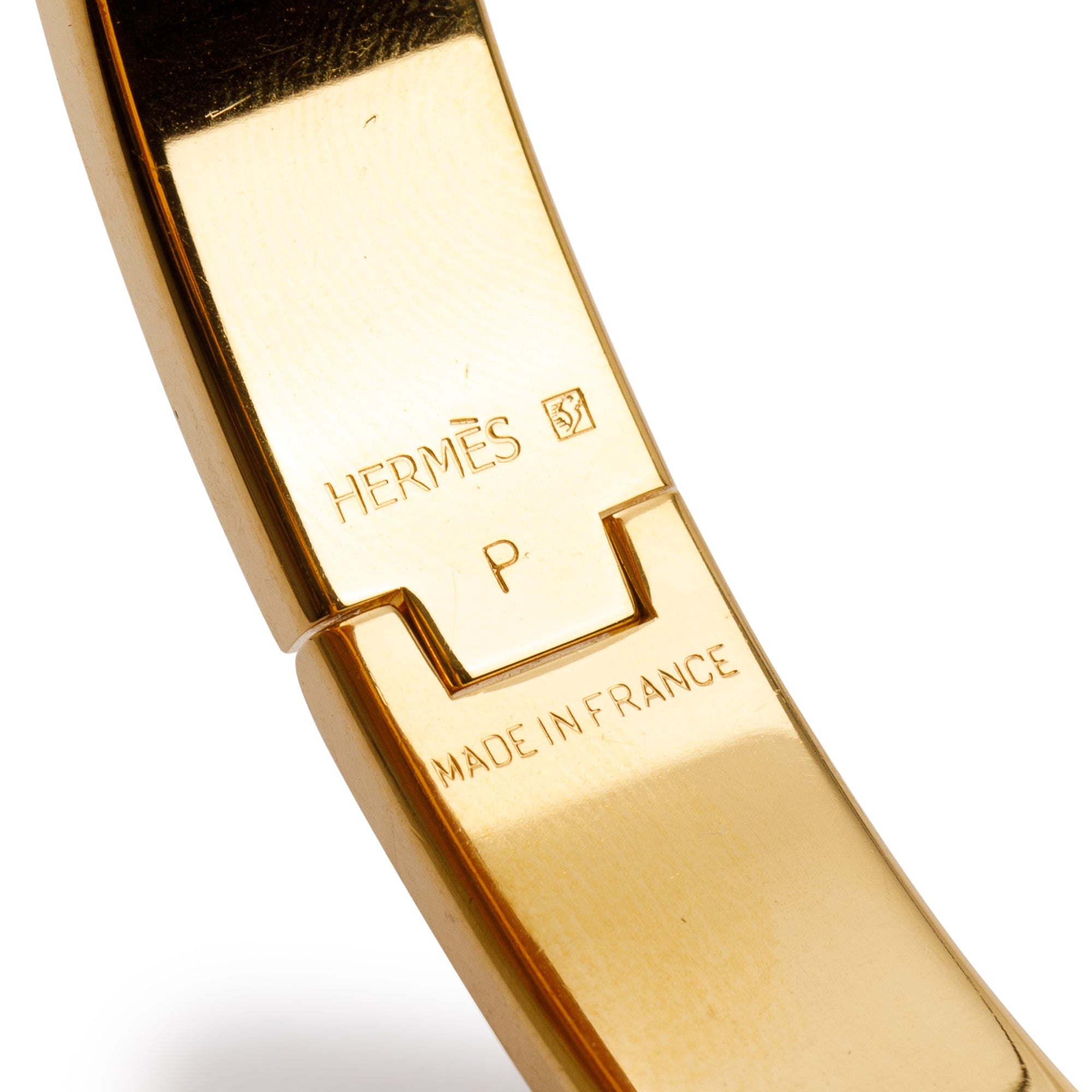 Hermes Gold-Plated Purple Enamel 12 MM Clic H Bracelet