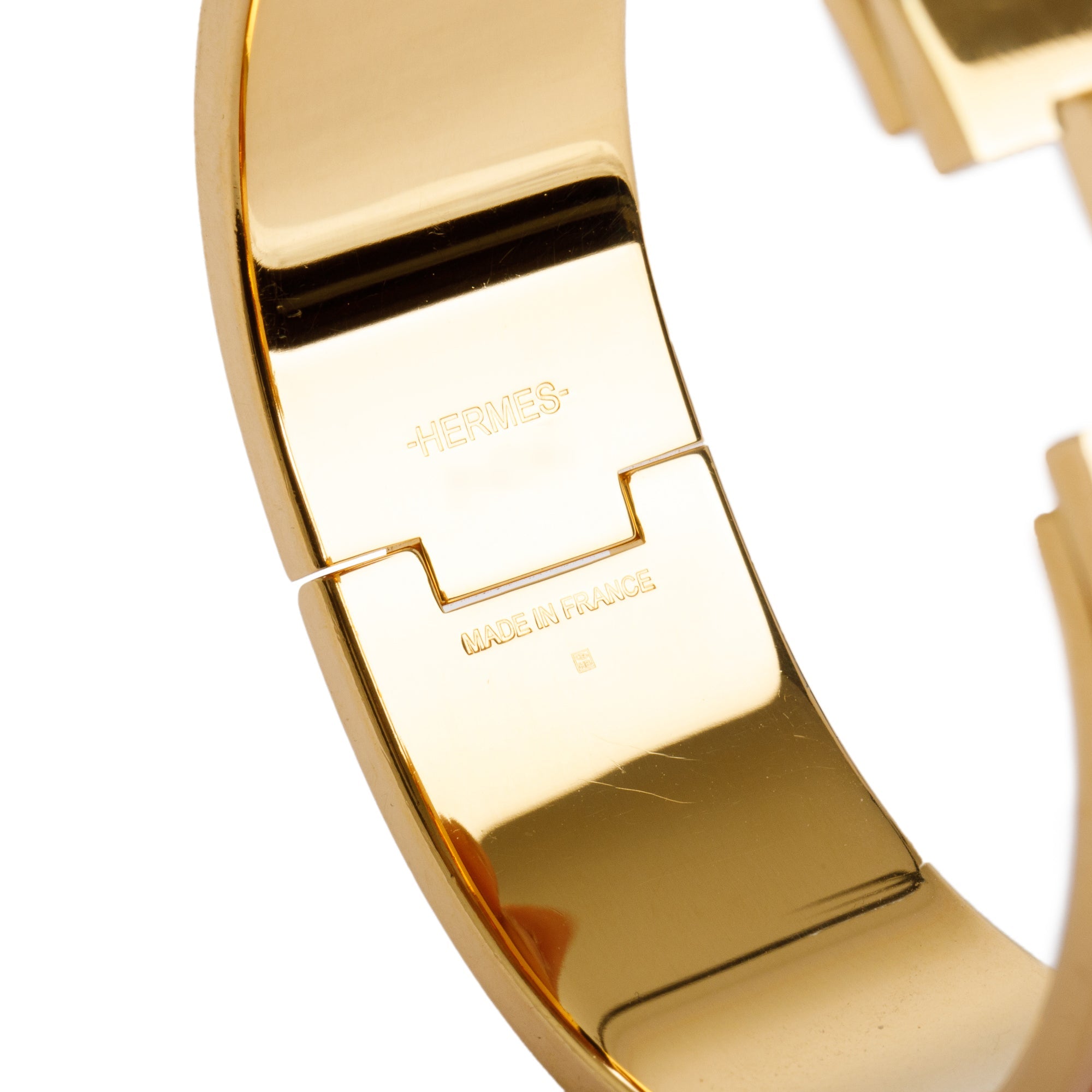 Hermes Gold-Plated Red Enamel Clic Clac H Bracelet