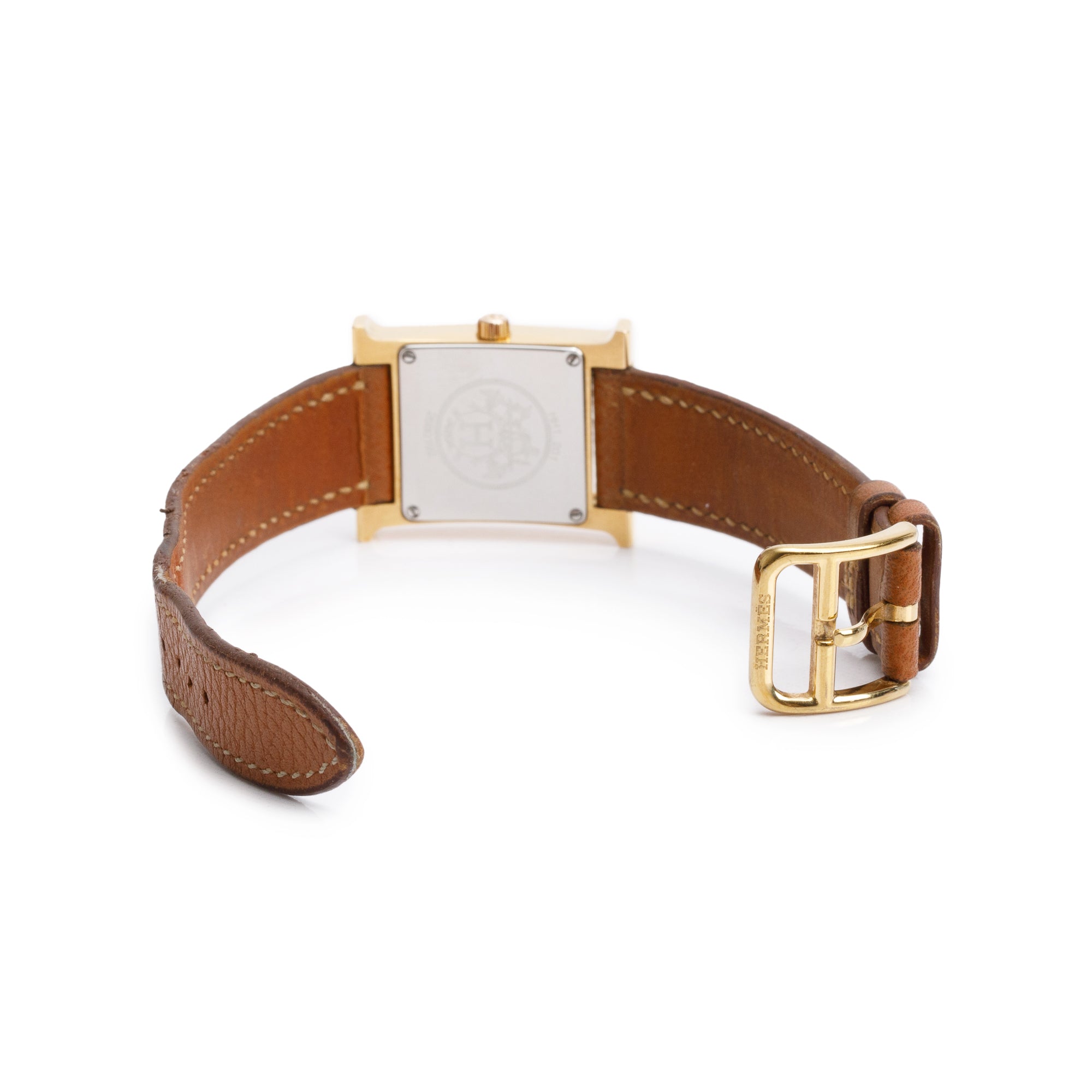 Hermes Gold Plated Stainless Steel Heure H Mini Model 21 MM Watch