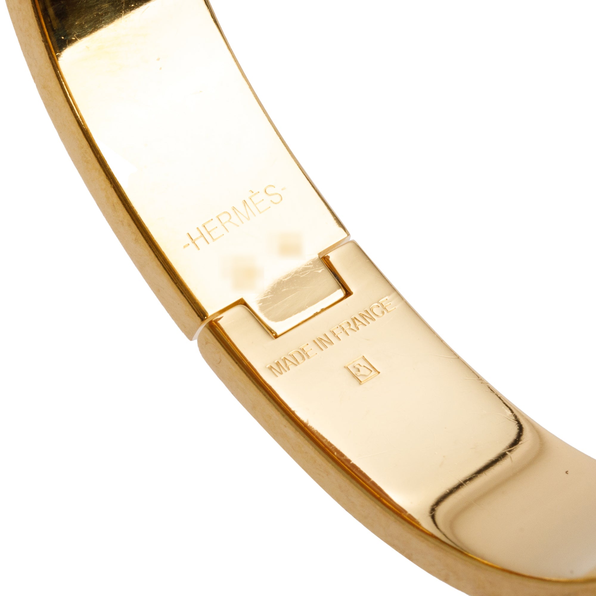 Hermes Gold Plated Turquoise Enamel 12 MM Clic H Bracelet