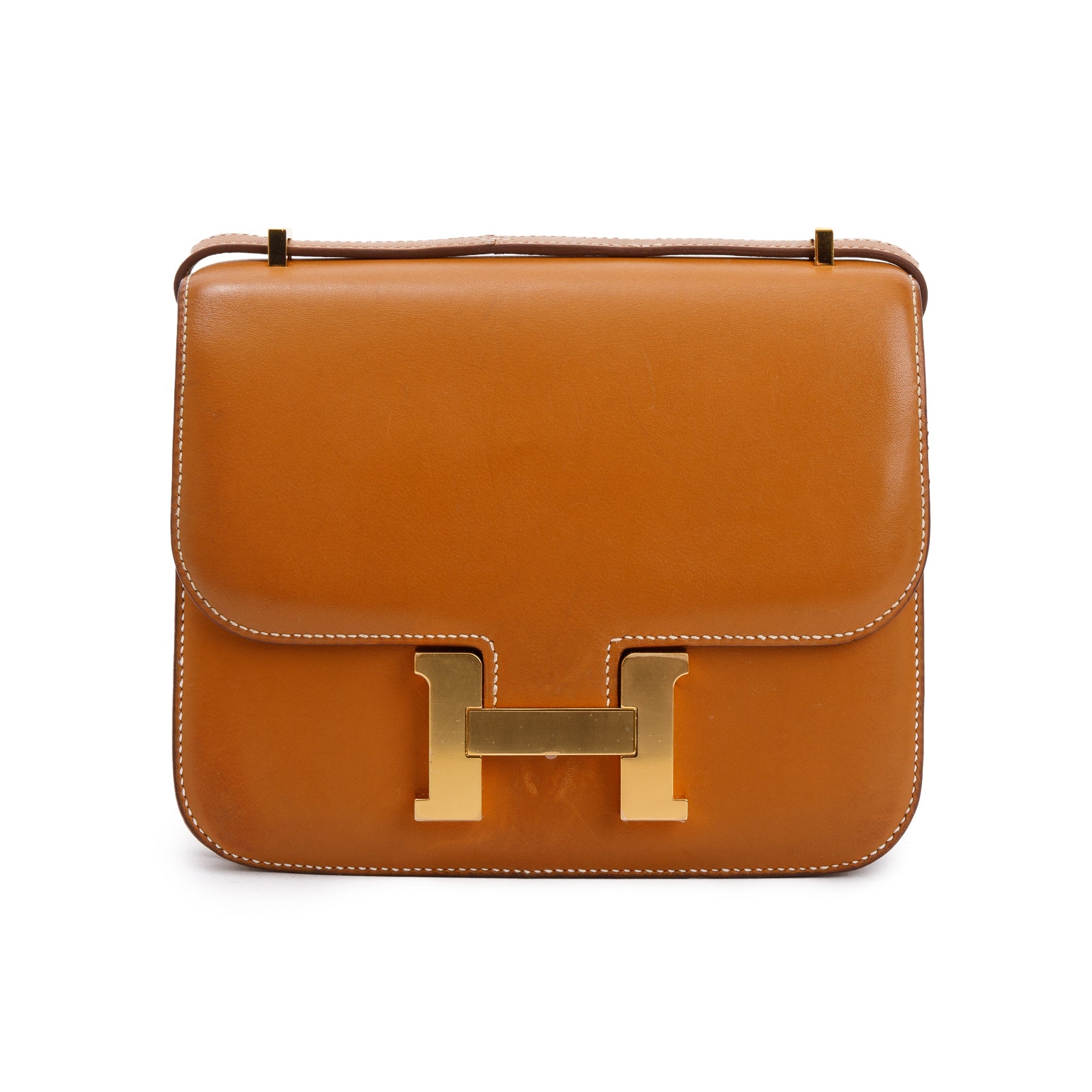 Hermes Gold Tadelakt Leather Mini Constance 18 (BARBARA TOOK THIS ITEM)