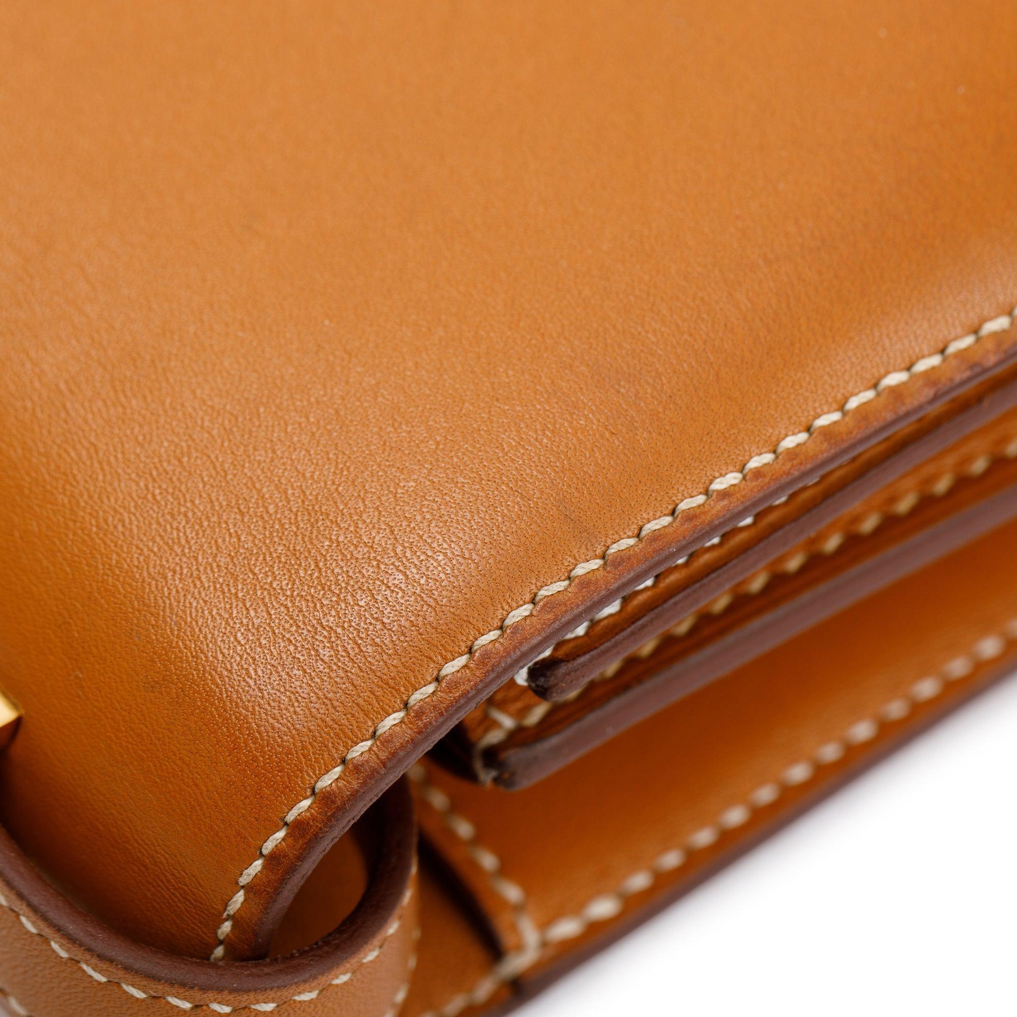 Hermes Gold Tadelakt Leather Mini Constance 18 (BARBARA TOOK THIS ITEM)