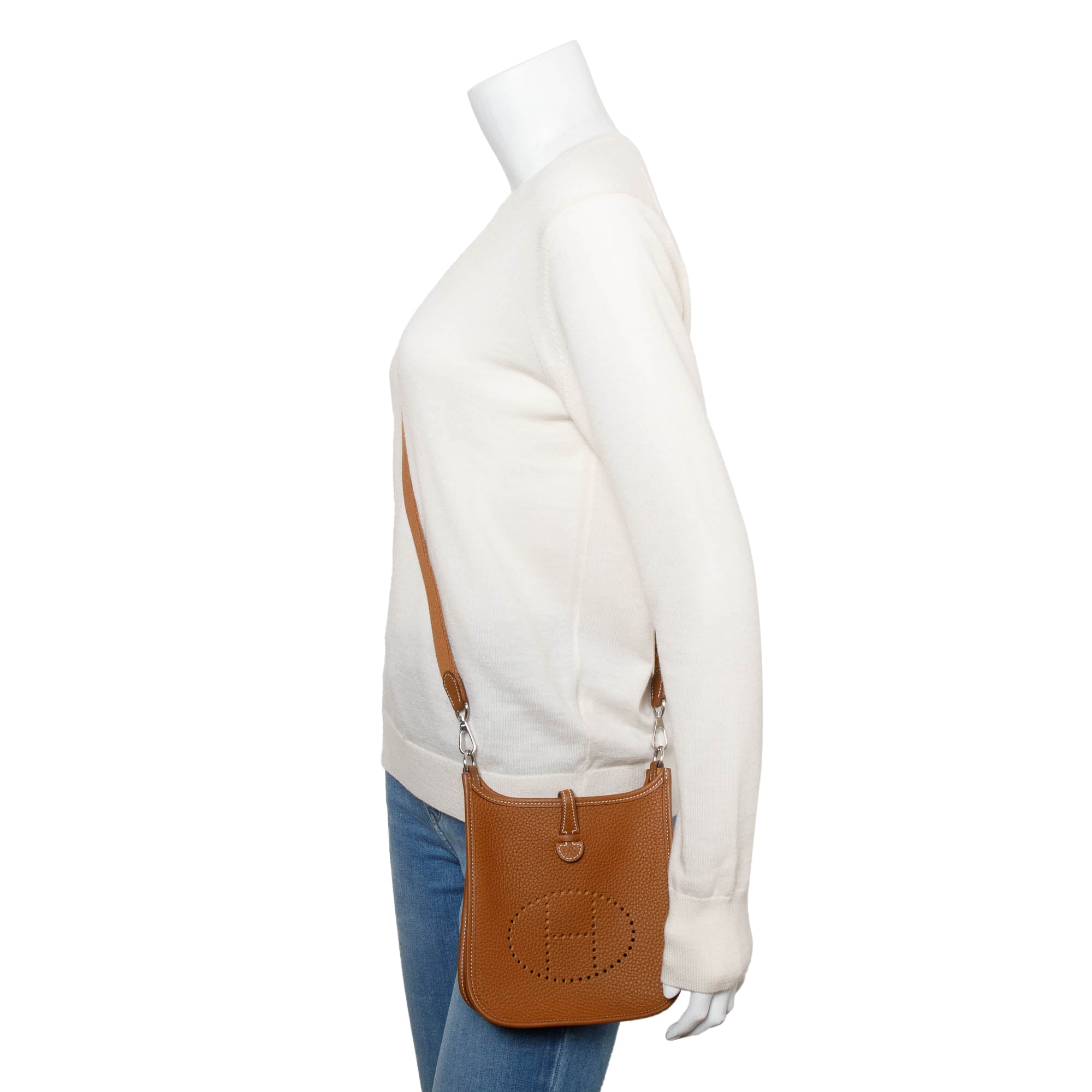 Hermes Gold Taurilon Clemence Amazone Evelyne TPM 16 w/ Box