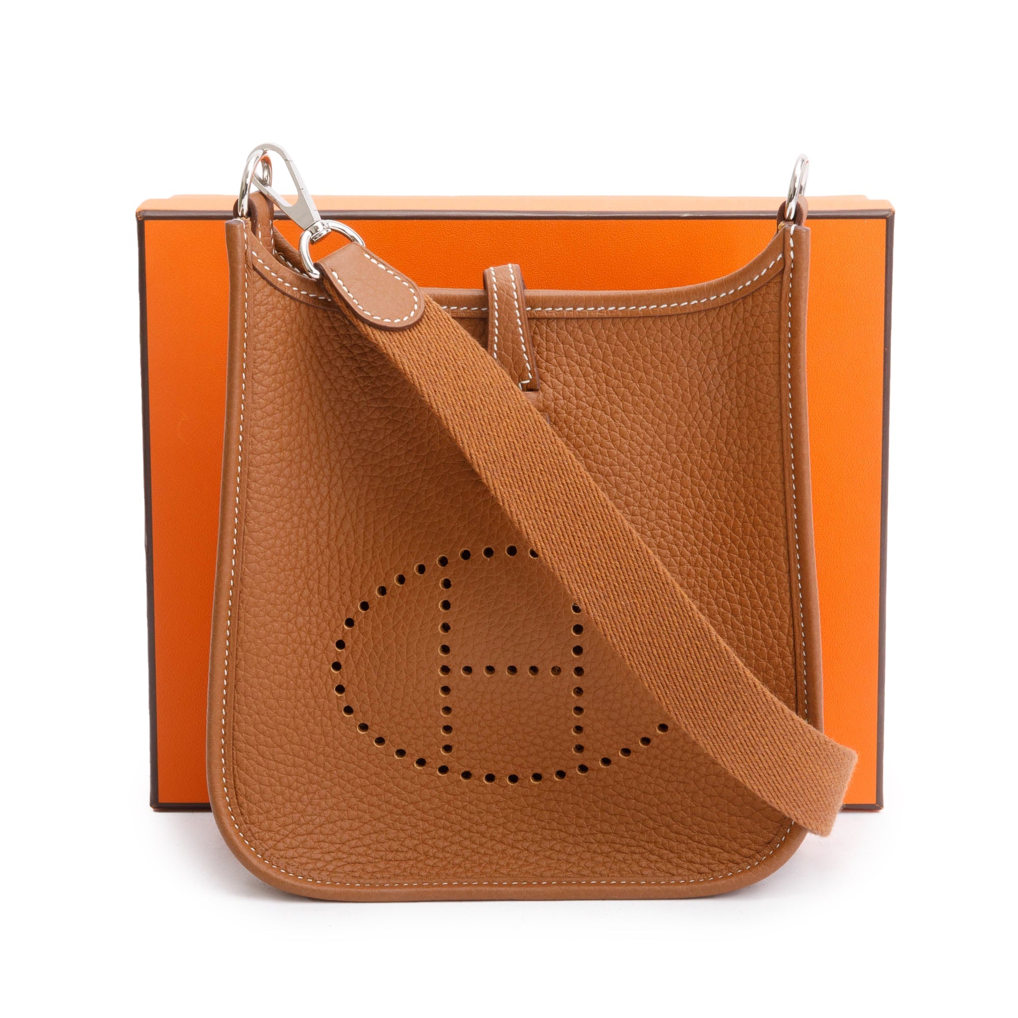 Hermes Gold Taurilon Clemence Amazone Evelyne TPM 16 w/ Box