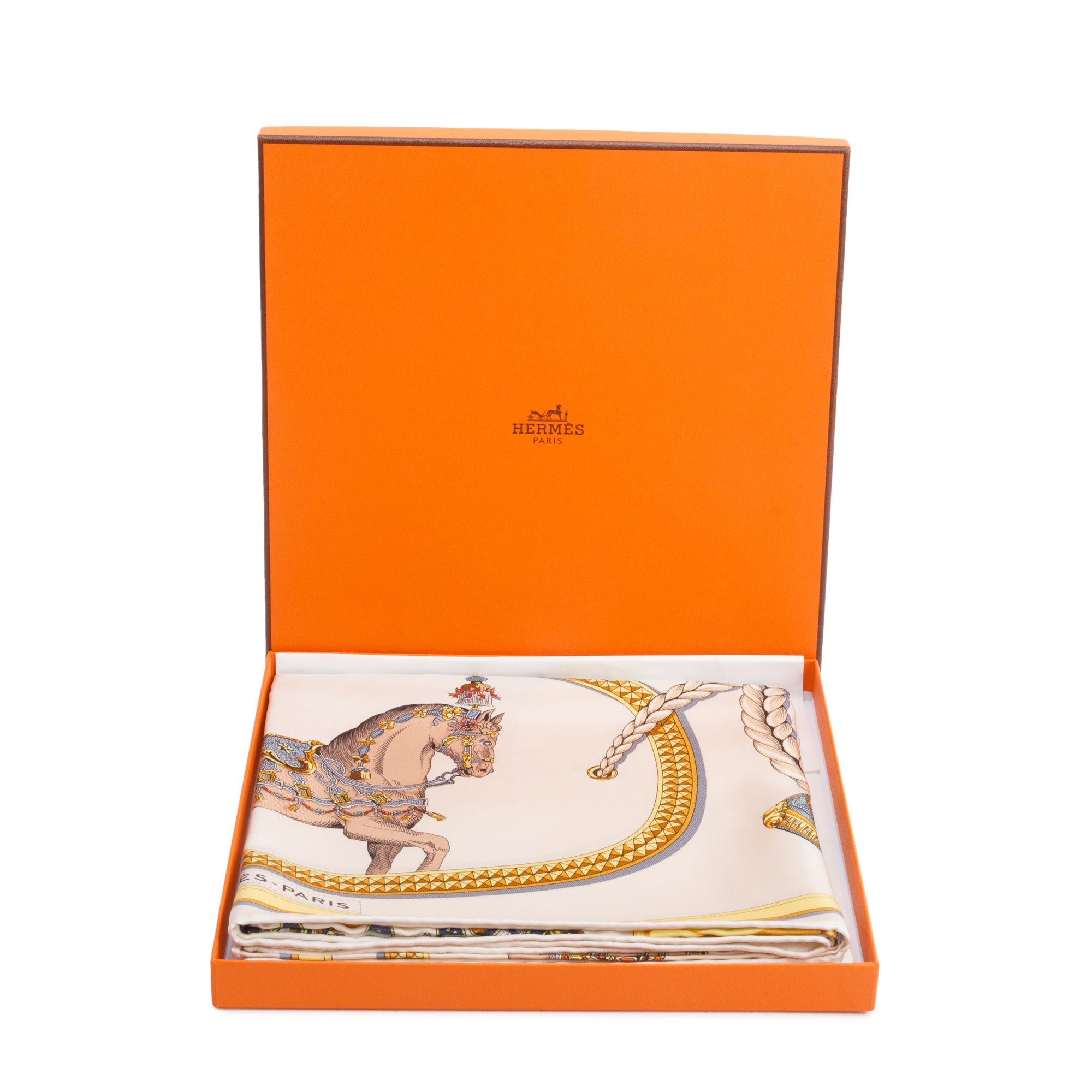 Hermes 'Grand Apparat Forever' Silk Scarf 90 w/ Box