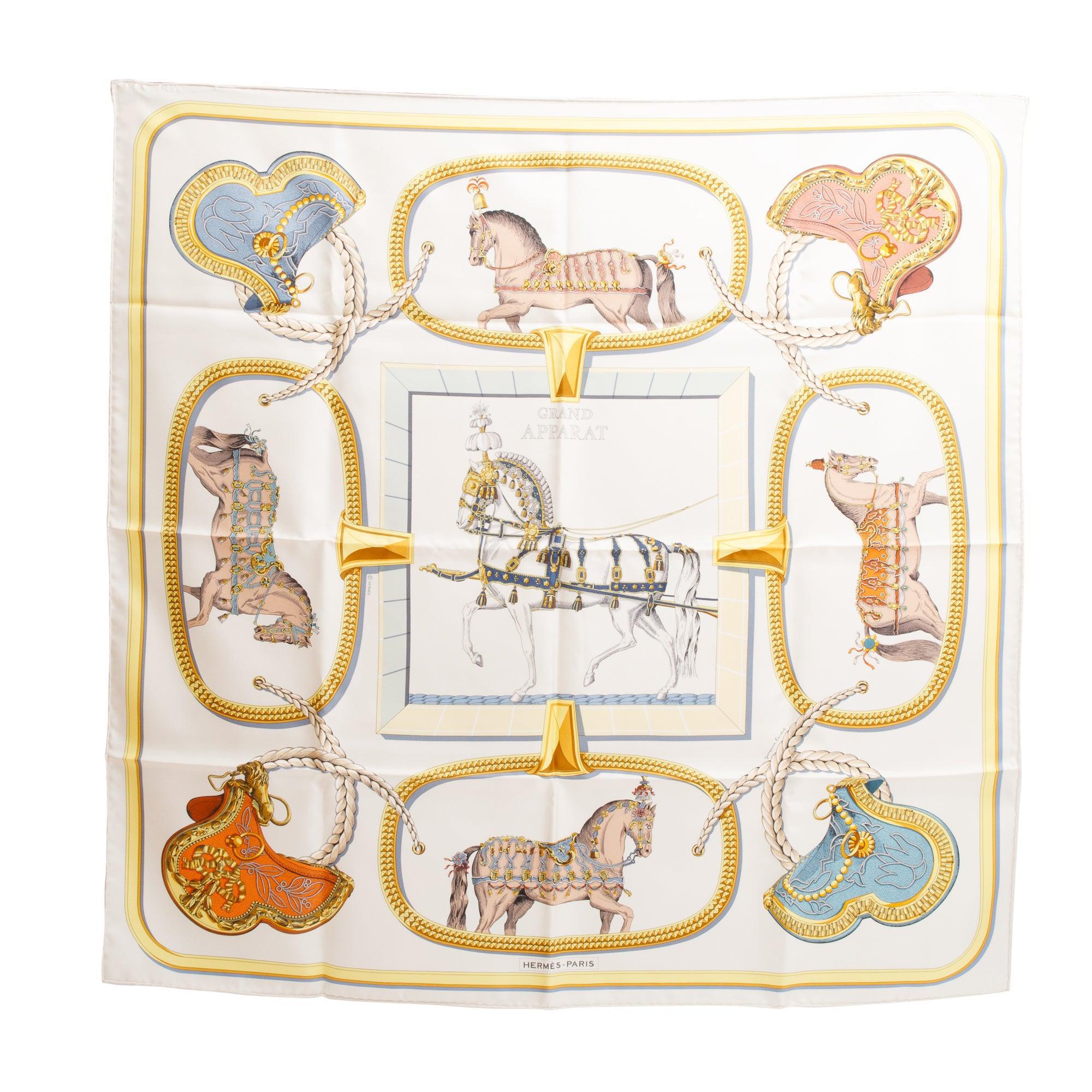 Hermes 'Grand Apparat Forever' Silk Scarf 90 w/ Box