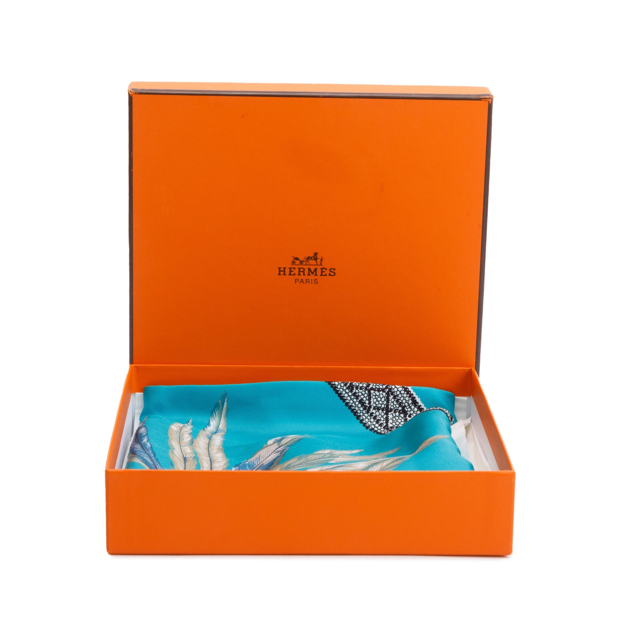 Hermes Green Multicolor 'Majorelle Brazil' Maxi Twilly Long Silk Scarf w/ Box