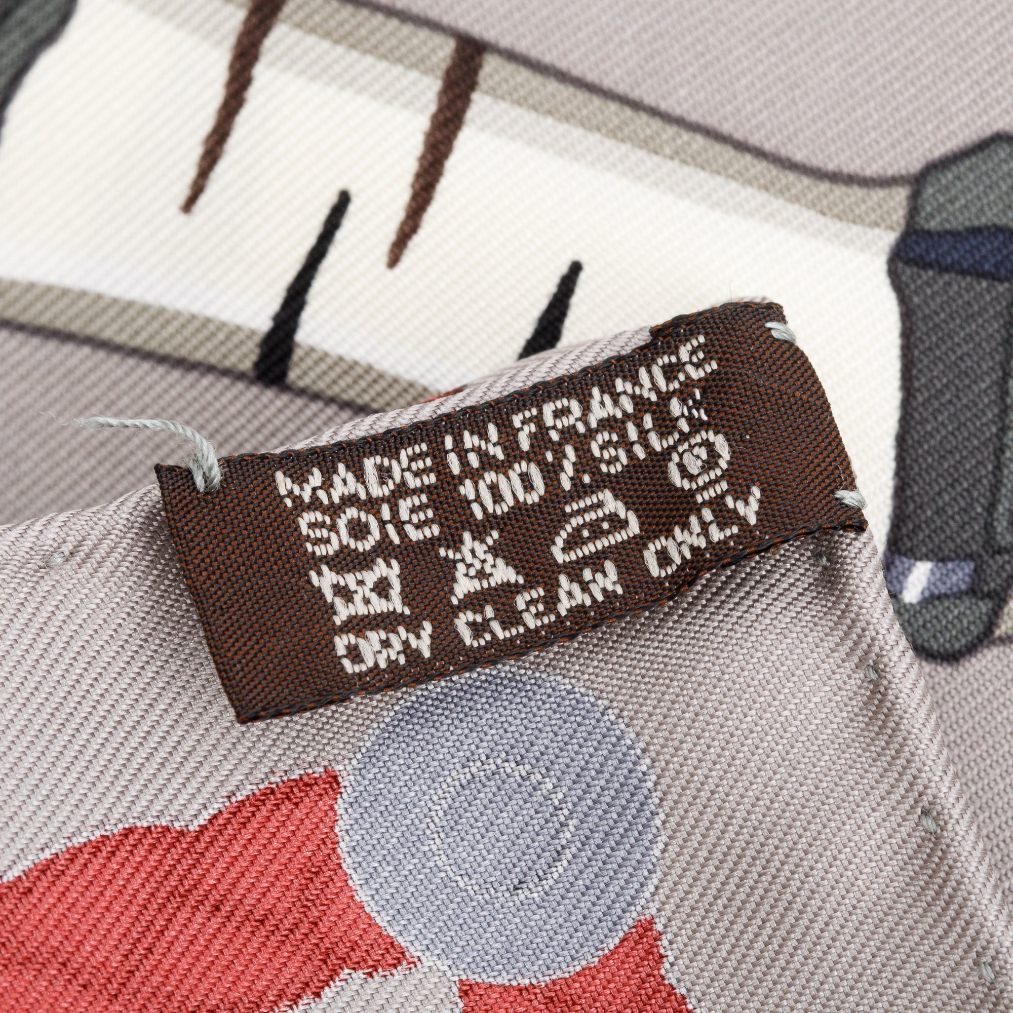 Hermes Grey 'Les Cannes' Silk Scarf 90 w/ Box