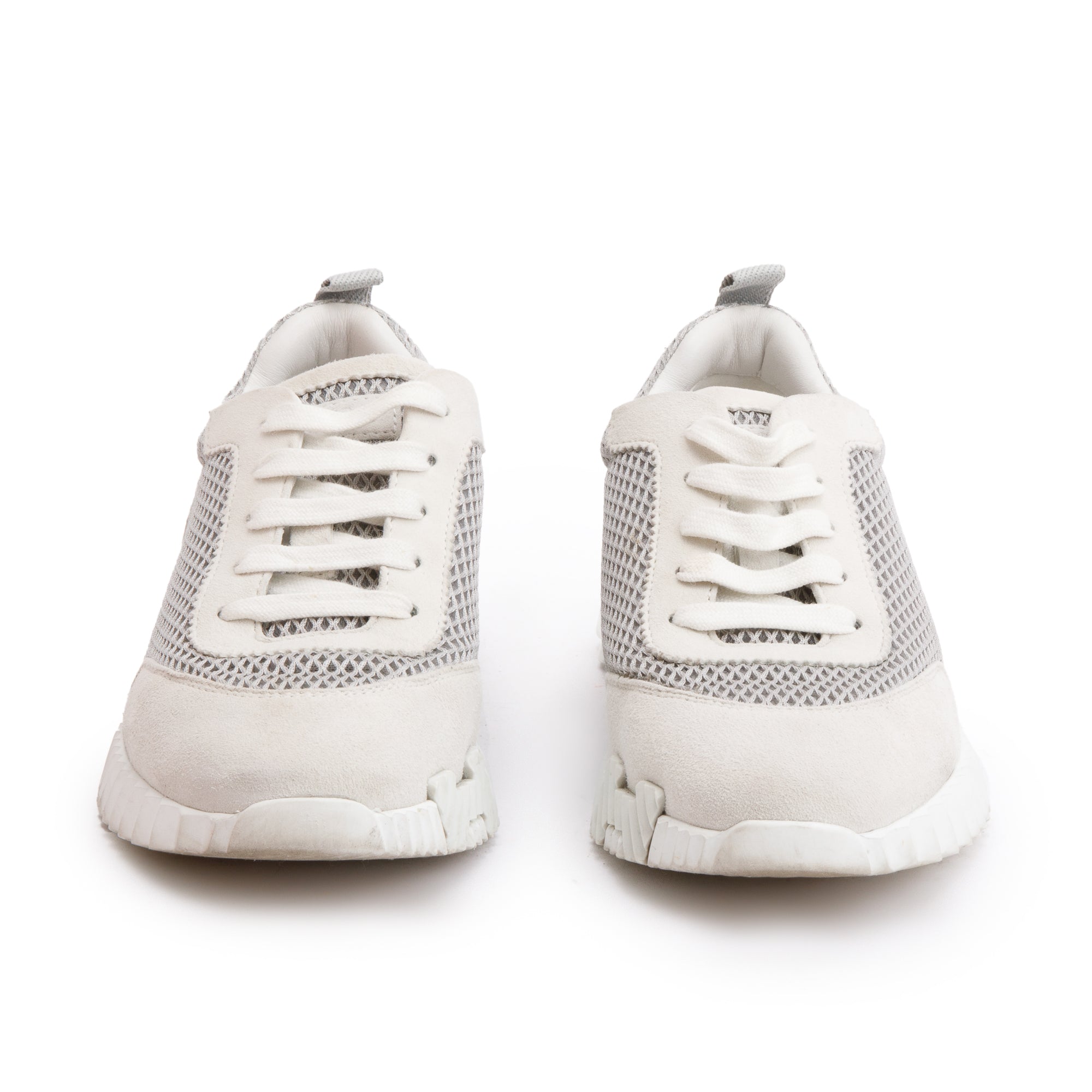 Hermes Grey Mesh Suede Bouncing Sneakers, Size 36 w/ Box