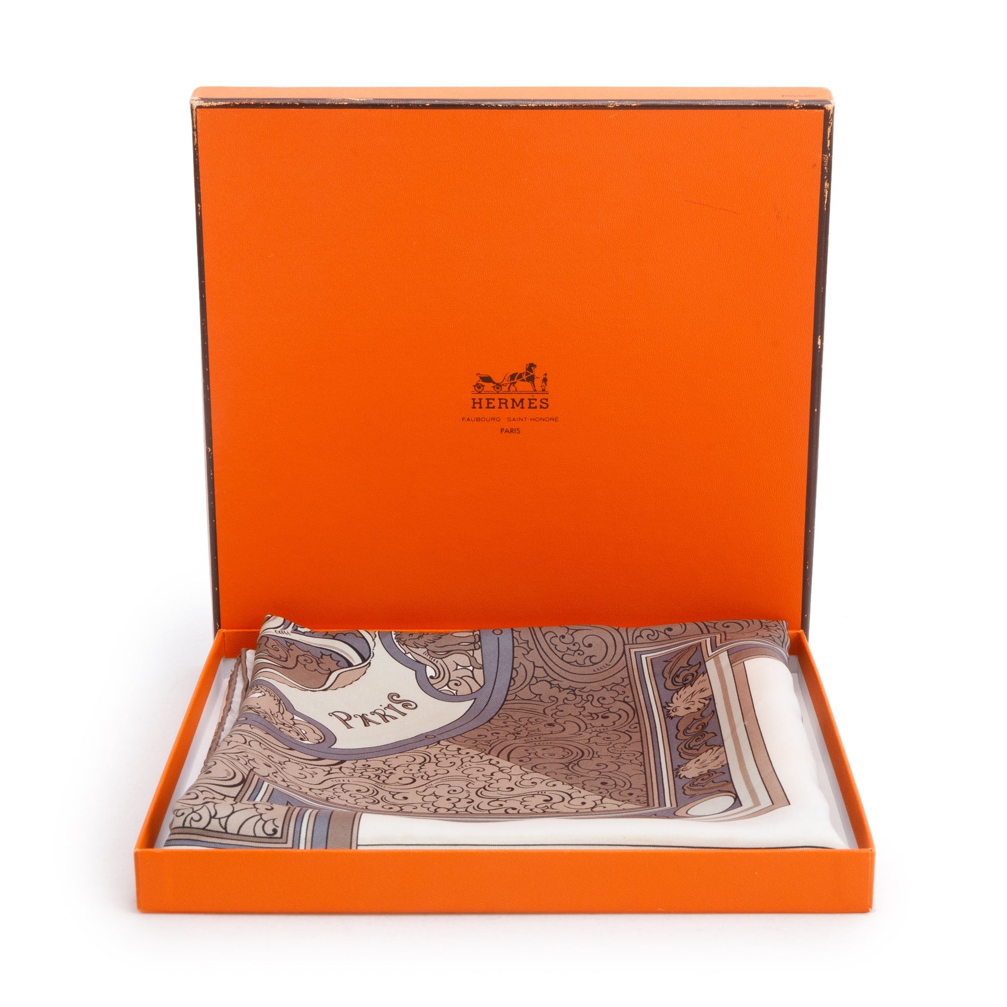 Hermes Grey & Multicolor 'Animaux Solaires' Silk Scarf 90 w/ Box